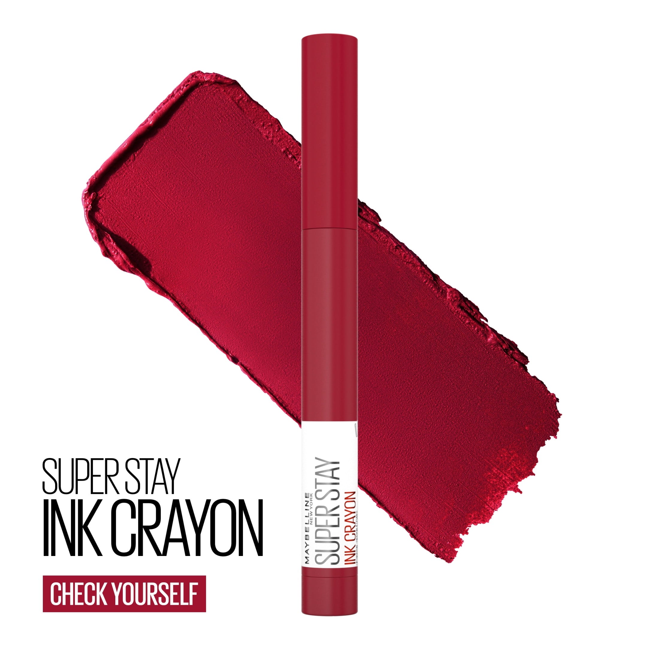 (2 pack) Maybelline Super Stay Ink Crayon Lipstick, Matte Longwear Lipstick, Check Yourself, 0.04 oz.