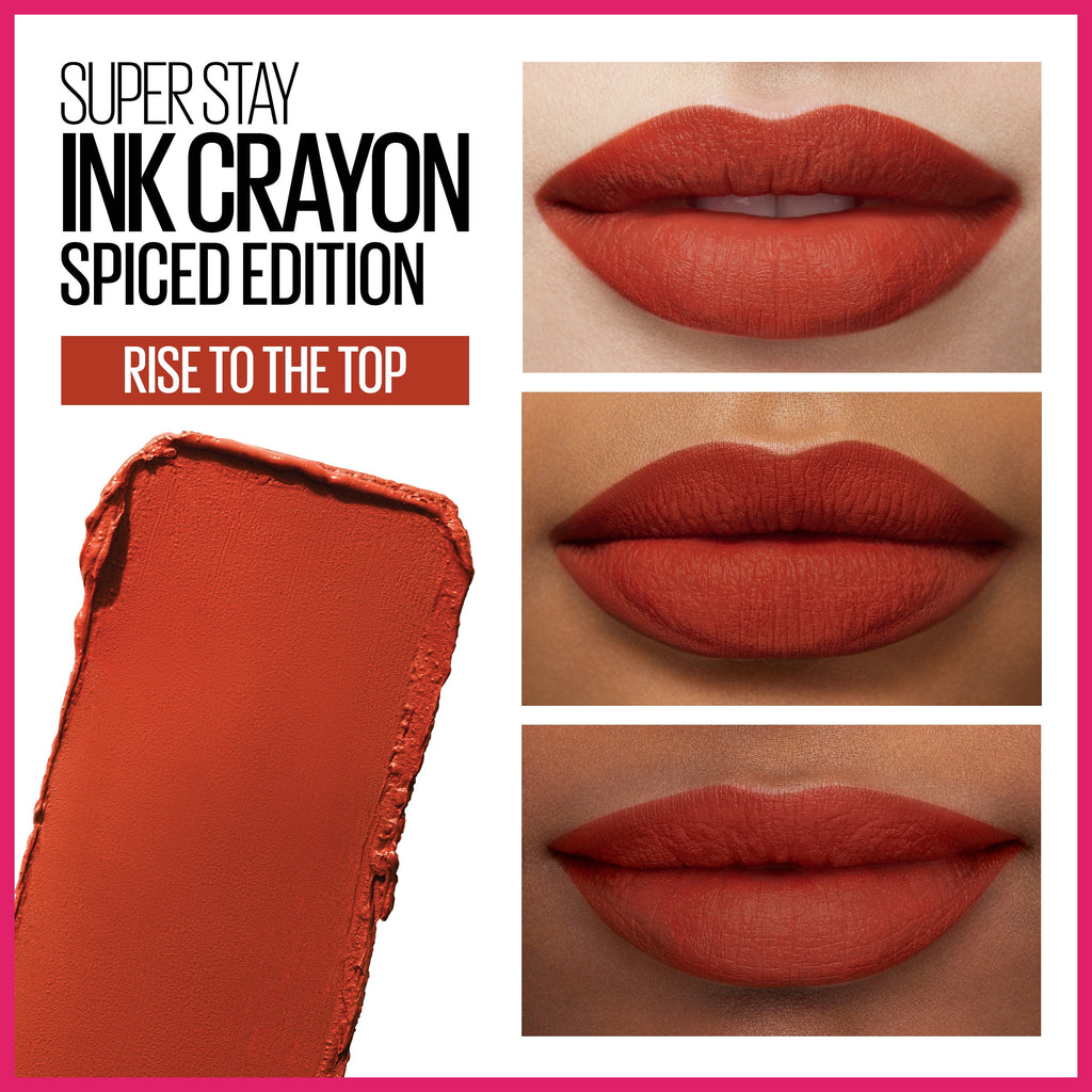 (2 pack) Maybelline SuperStay Ink Crayon Lipstick, Matte Longwear Lipstick Makeup, Rise to the Top, 0.04 oz