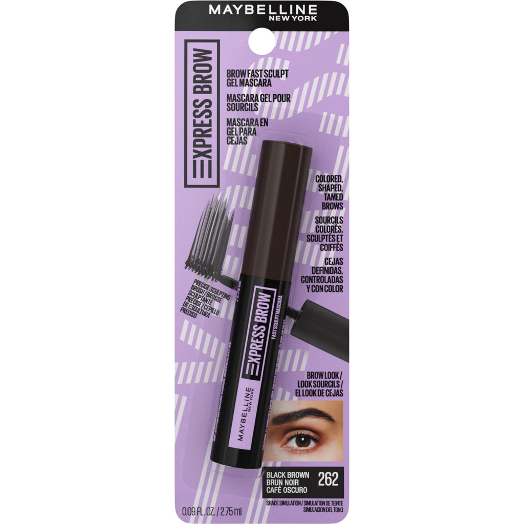 Maybelline Express Brow Fast Sculpt Eyebrow Gel Mascara Makeup, Black Brown