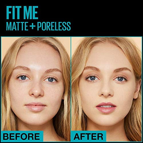 Maybelline Fit Me Matte + Poreless Normal to Oily Liquid Foundation with Clay, 110 Porcelain