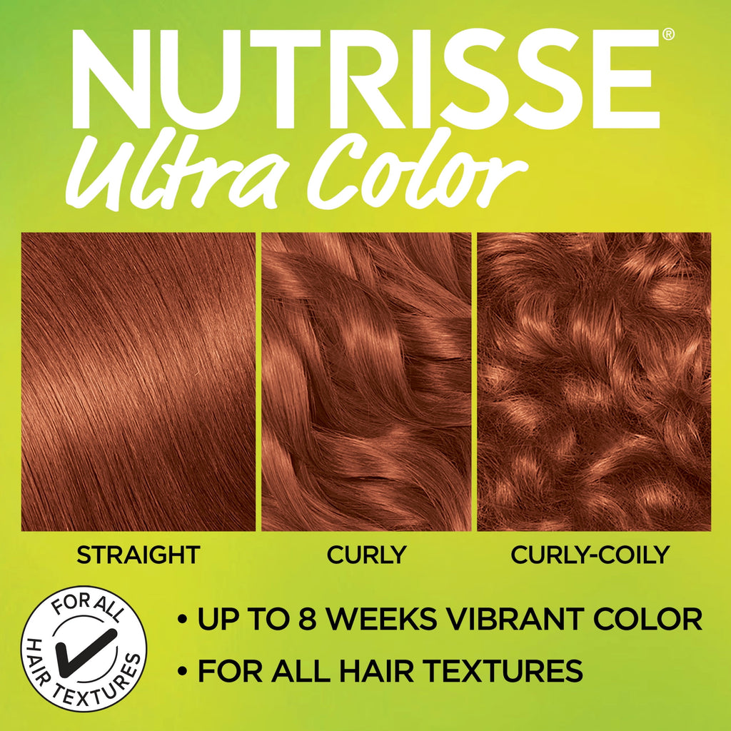 Garnier Nutrisse Ultra Color, RZ4 Intense Bronze Red, Permanent Hair Dye, 1 kit