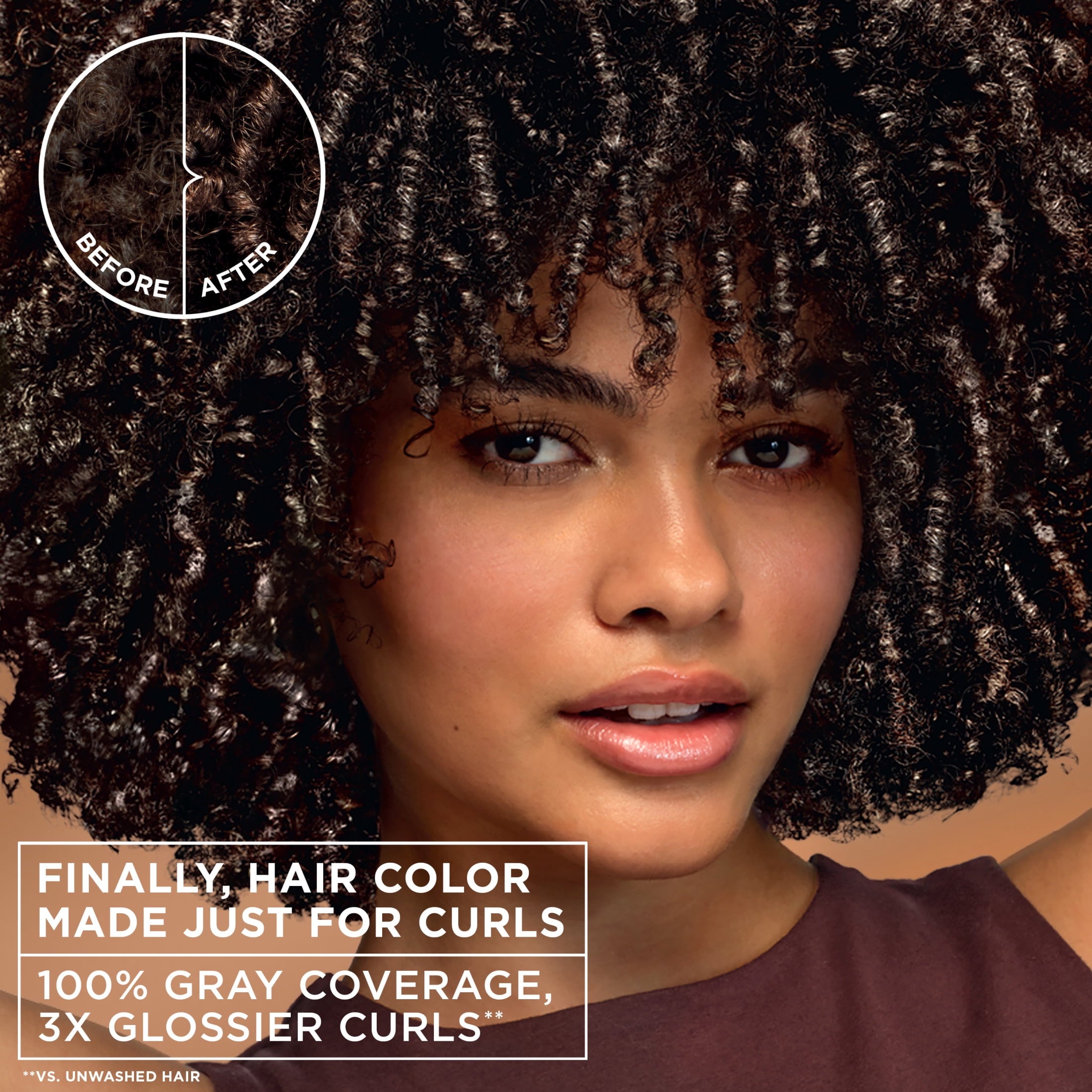 Garnier Nutrisse 0% Ammonia Glossy Curl Nourishing Permanent Hair Color Kit, CR6 Glossy Golden Brown, 1 Kit