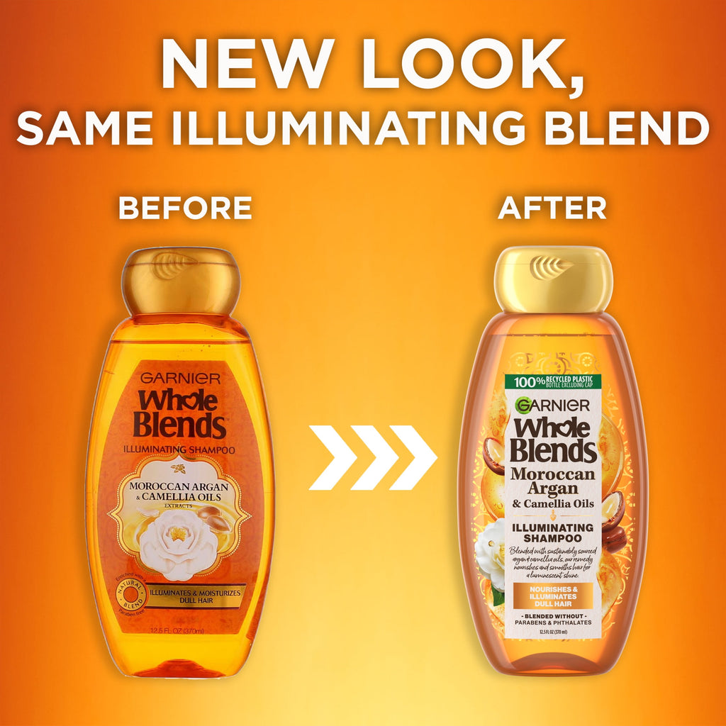 Garnier Whole Blends Shampoo with Moroccan Argan & Camellia Oils Extracts 12.5 FL OZ