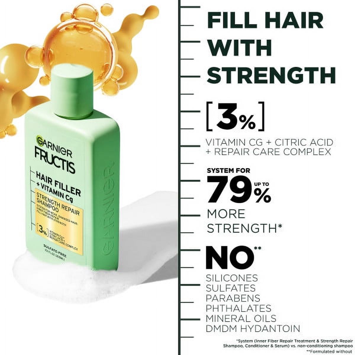 Garnier Fructis Hair Filler Vitamin Strength Repair Hair Regimen Set, 10.1 fl oz