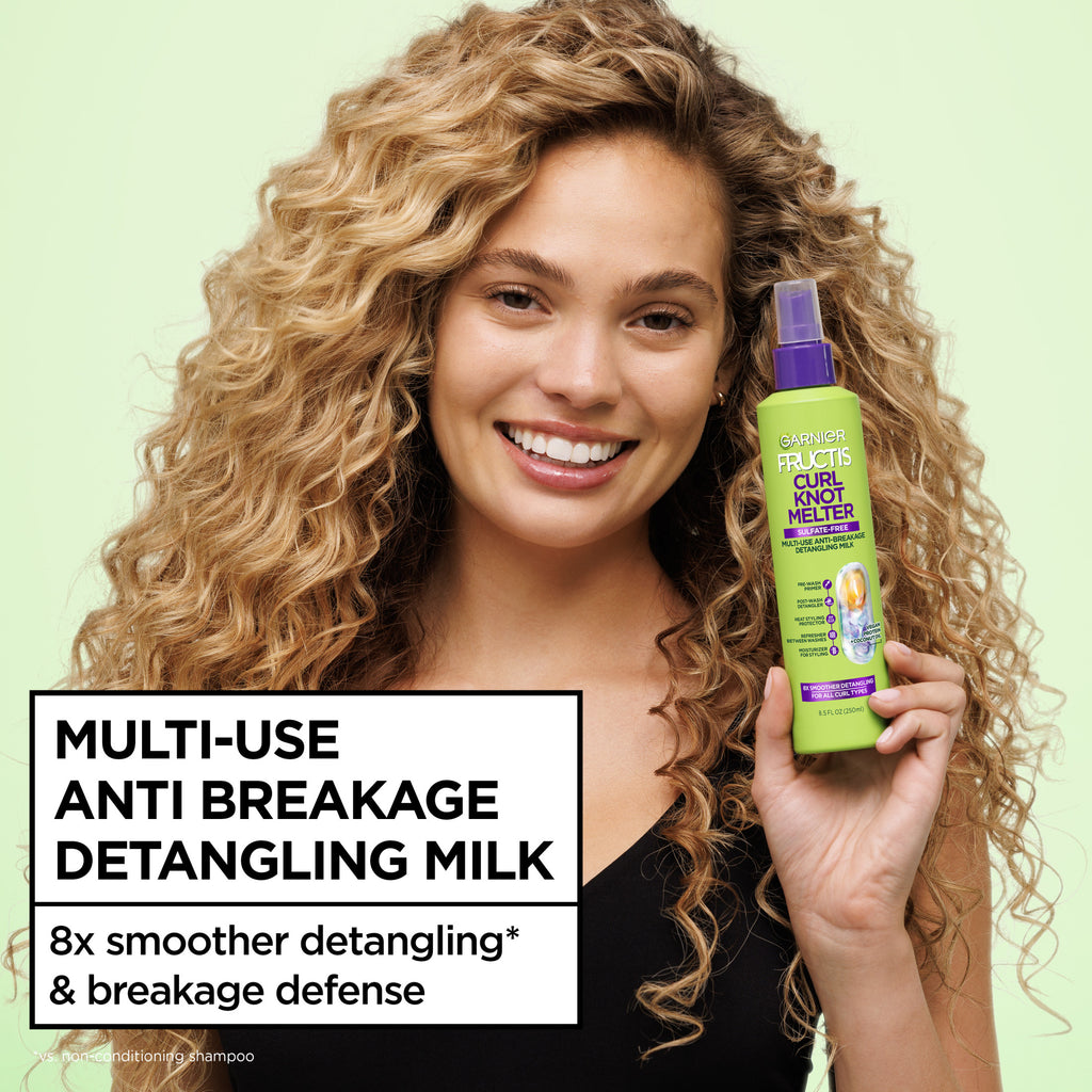 (2 pack) Garnier Fructis Curl Knot Melter Detangling Hair Spray, 8.5 fl oz