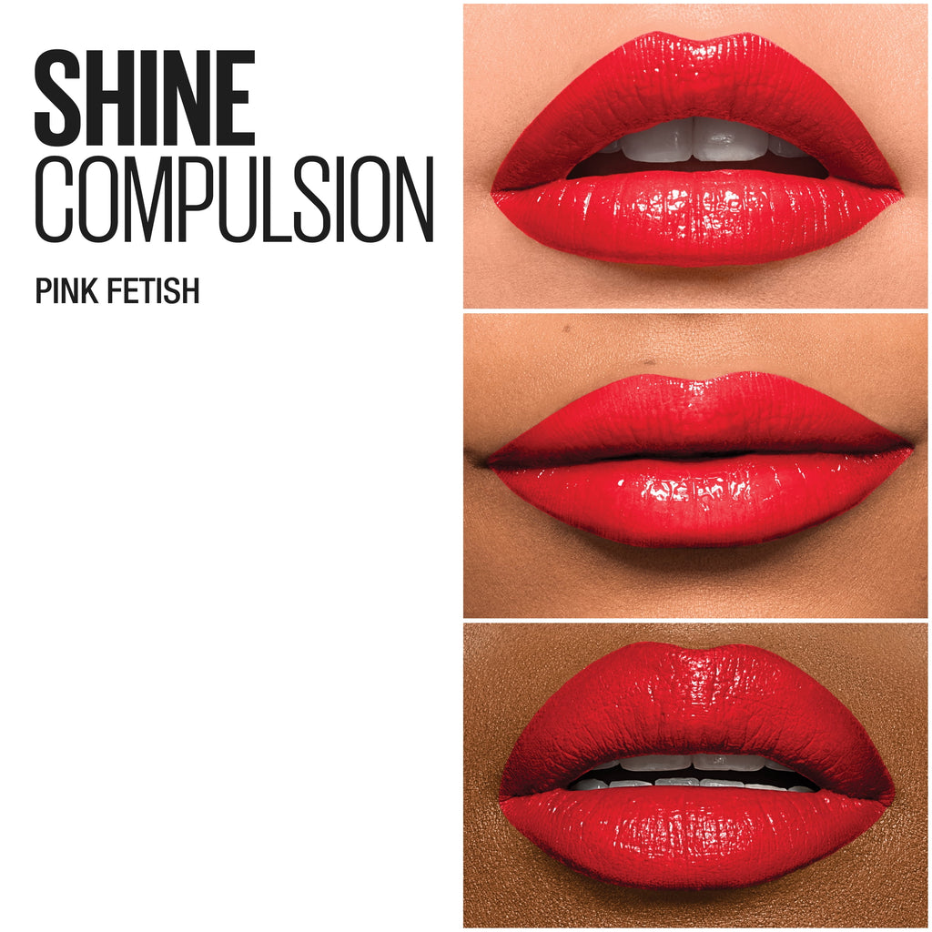Maybelline Color Sensational Shine Compulsion Lipstick Makeup, Pink Fetish, 0.1 oz.