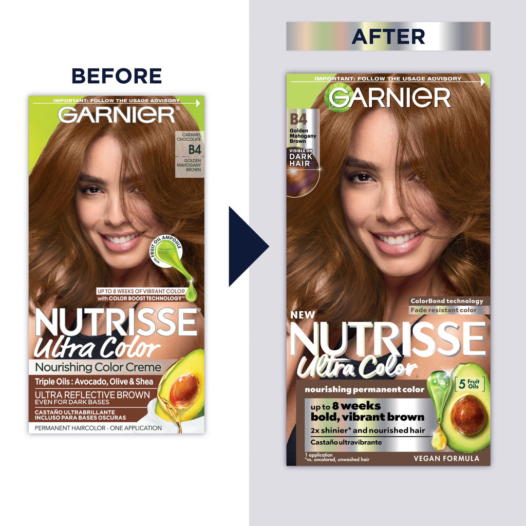 Garnier Nutrisse Nourishing Hair Color Creme, B4 Caramel Chocolate