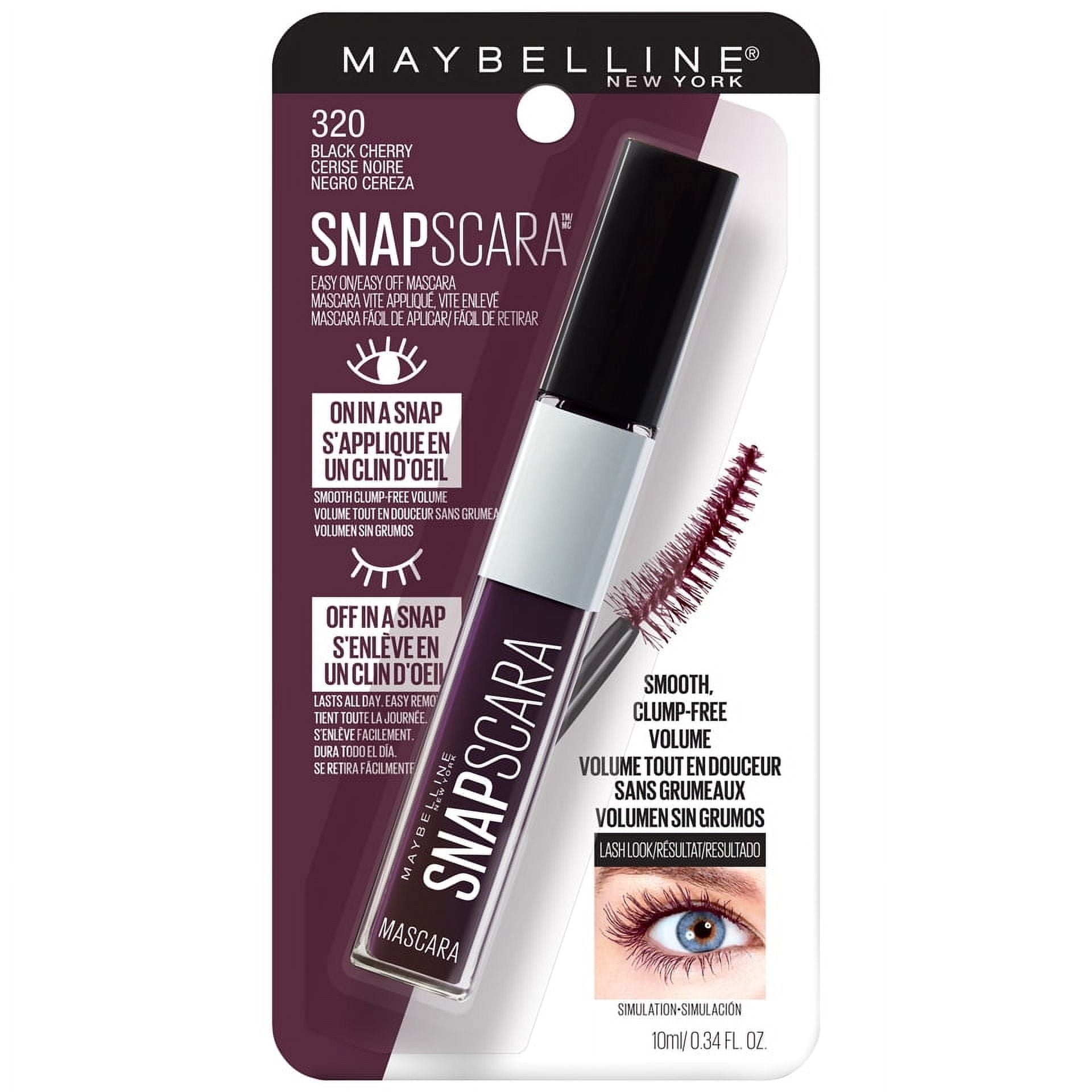 Maybelline Snapscara Washable Mascara, Black Cherry, 0.34 fl. oz.