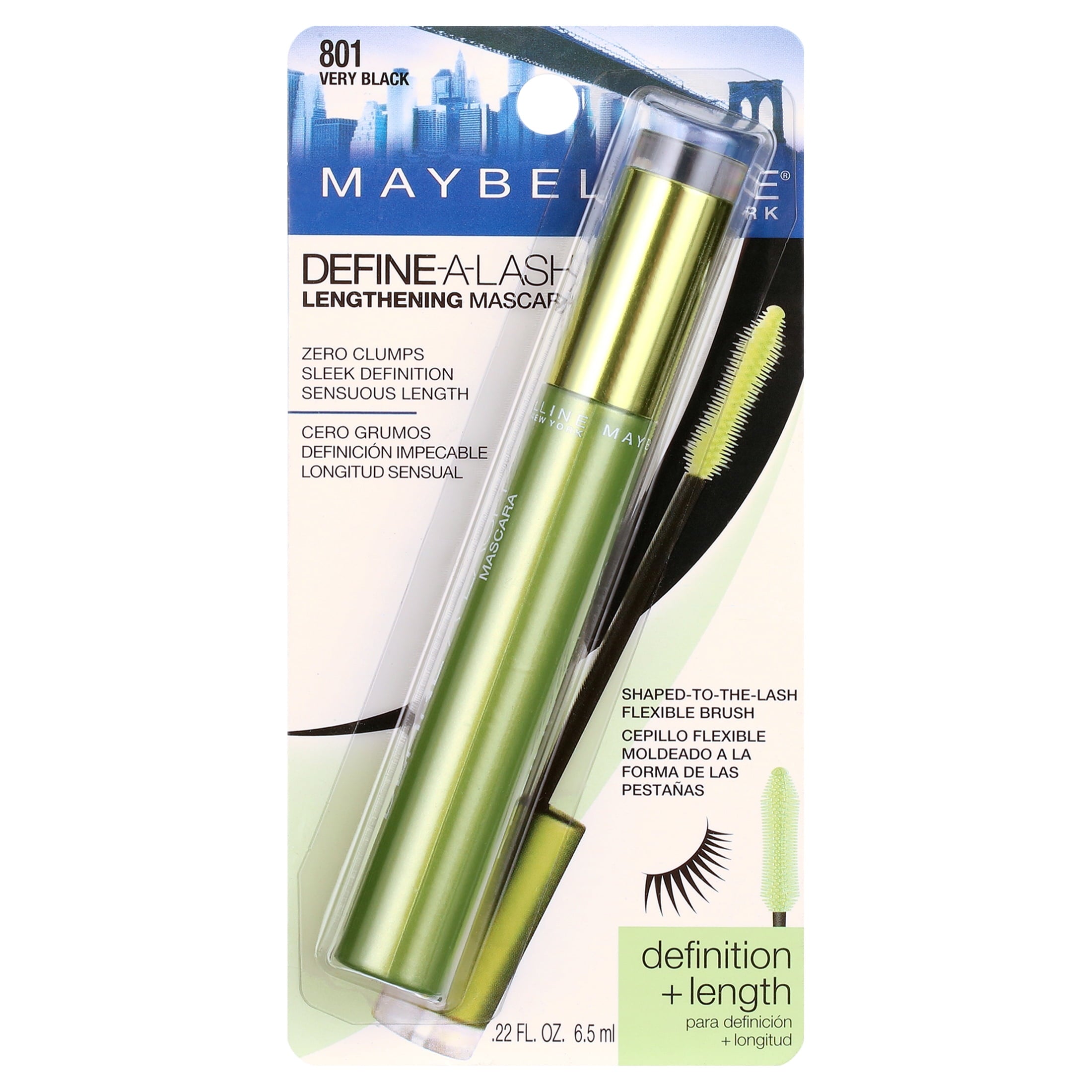 (3 pack) Maybelline Define-A-Lash Lengthening Washable Mascara, Very Black