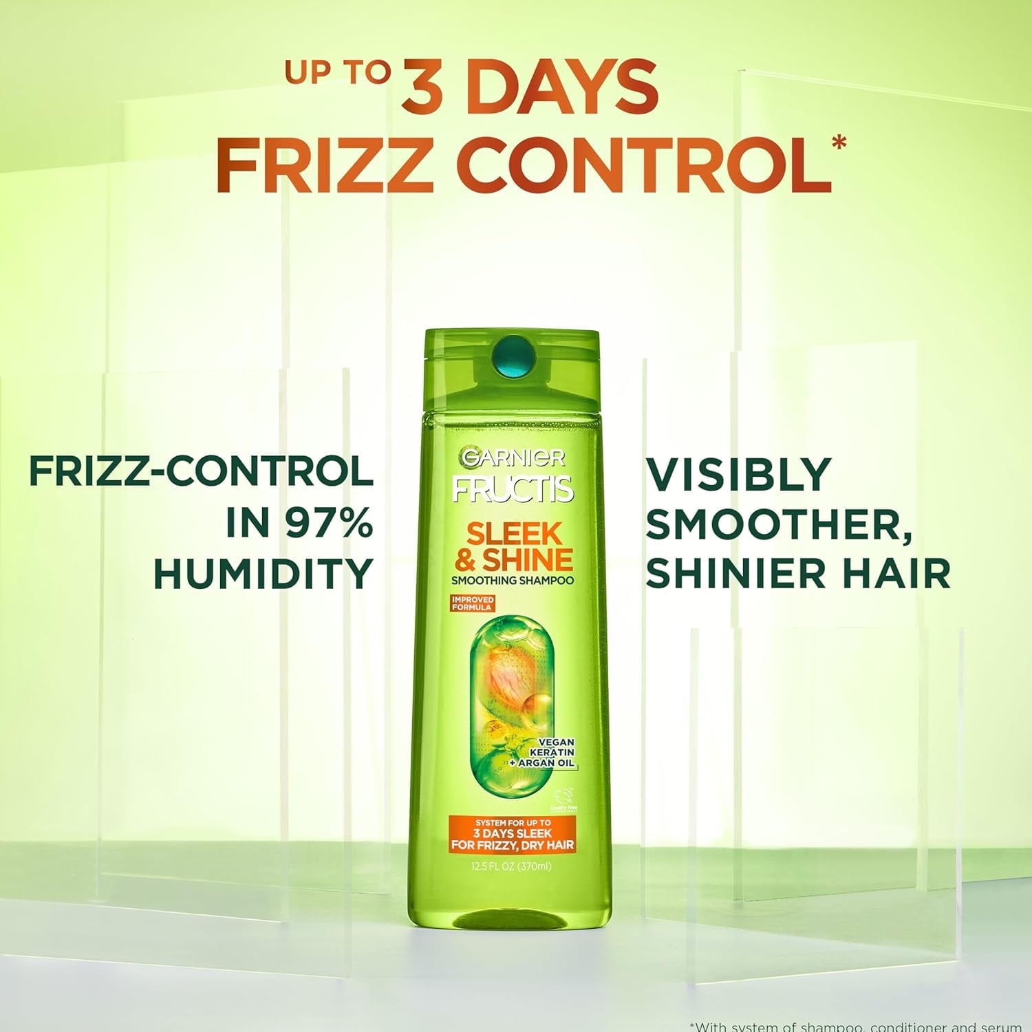 Garnier Fructis Sleek and Shine Smoothing Shampoo and Conditioner 40 Fl Oz (2 Pack)