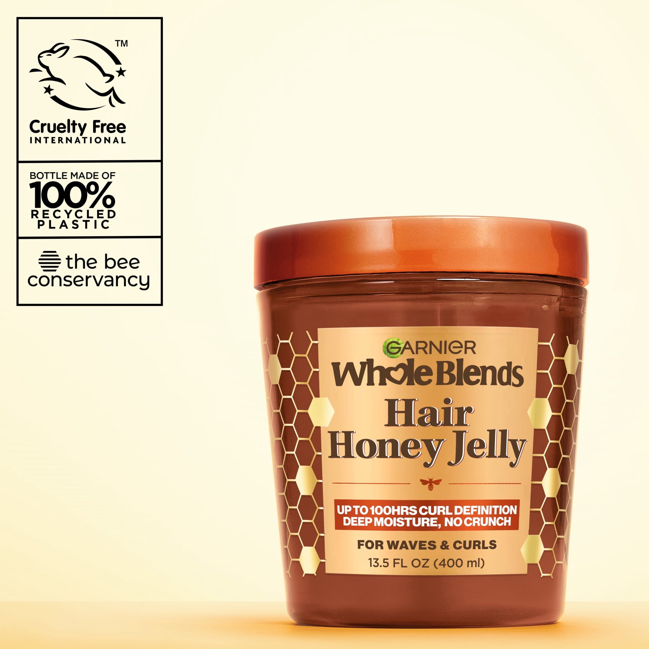 Garnier Whole Blends Deep Moisturizing Hair Styling Gel with Honey Jelly, Wavy Hair, 13.5 fl oz