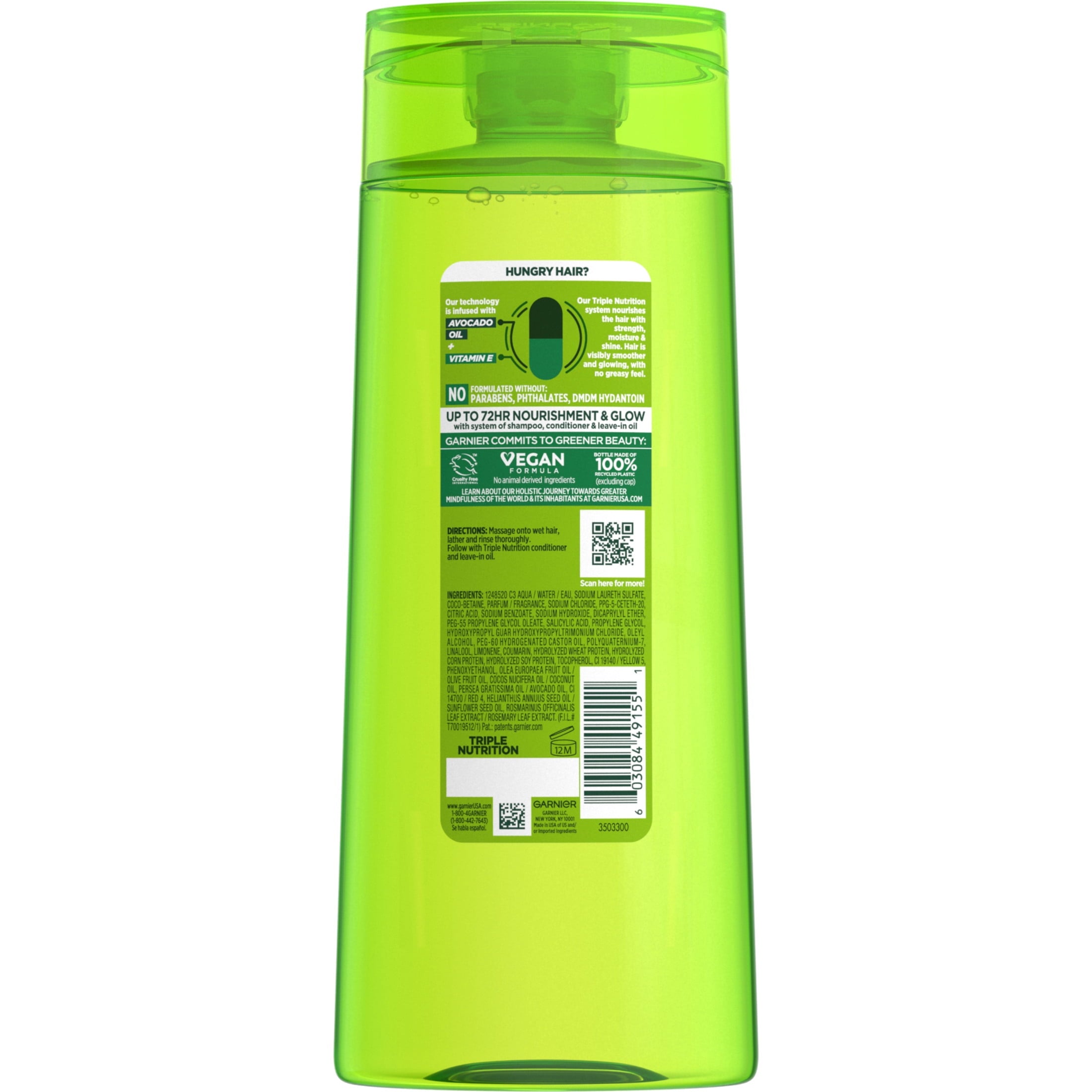 Garnier Fructis Adult Dry Triple Nutrition Nourishing Shampoo with Glycerin, 22 fl oz