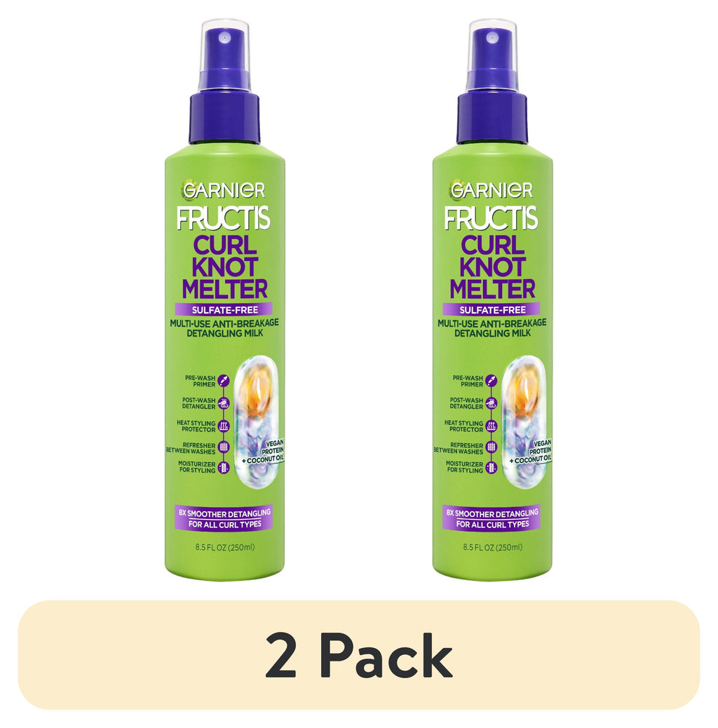 (2 pack) Garnier Fructis Curl Knot Melter Detangling Hair Spray, 8.5 fl oz