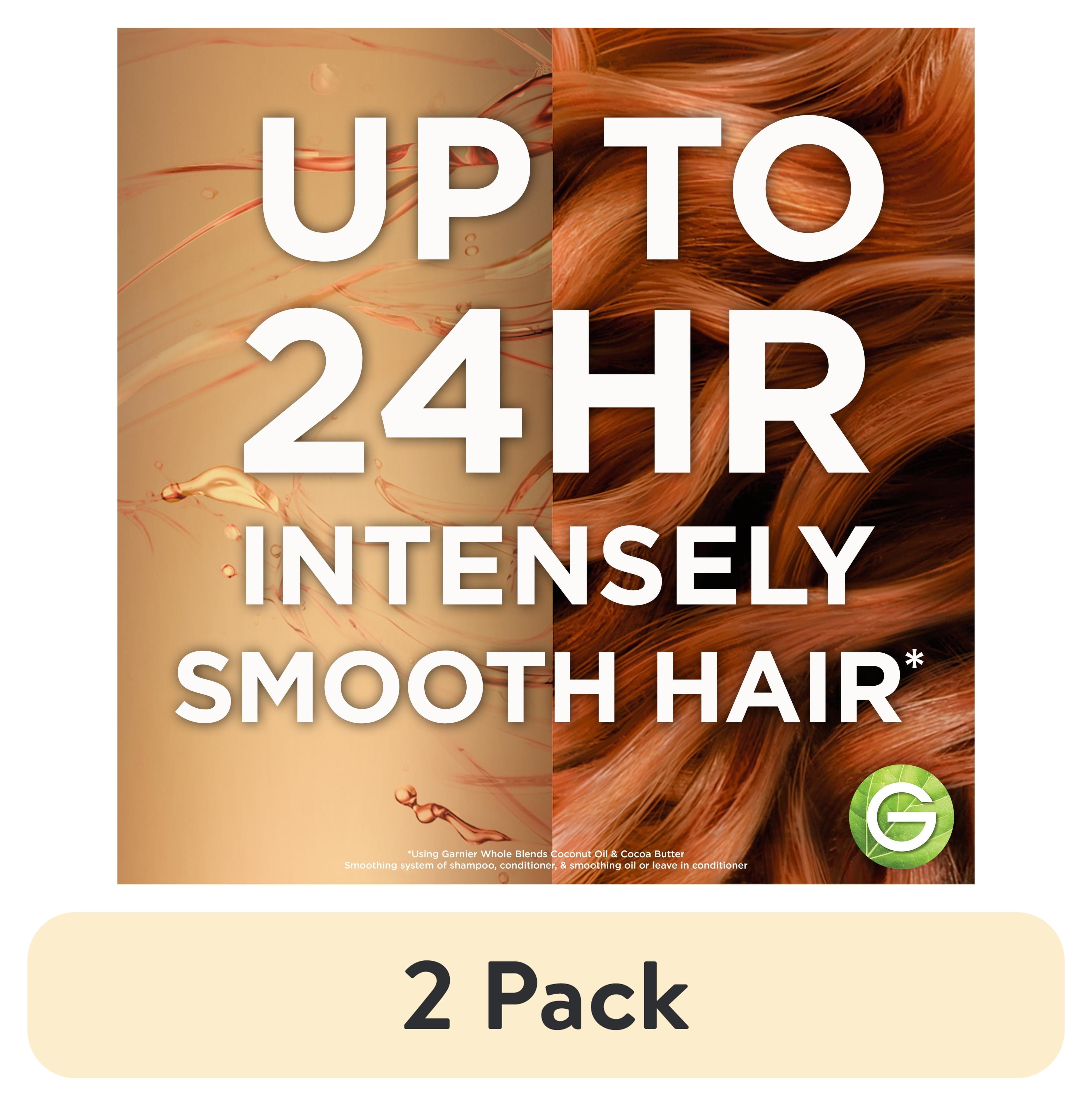 (2 pack) Garnier Whole Blends Leave in Frizz Control Conditioner, Coconut Oil Cocoa Butter, All Hair Types 5 fl oz