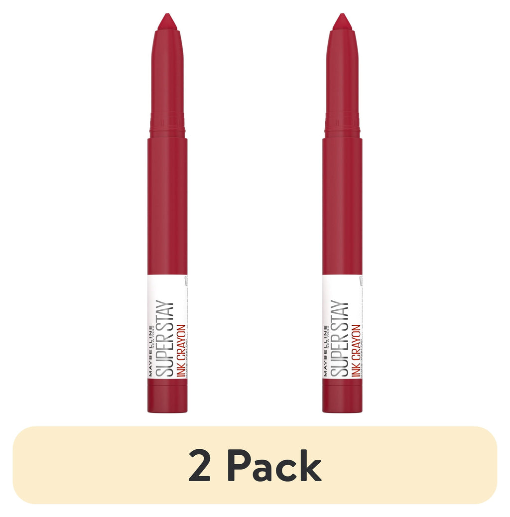 (2 pack) Maybelline Super Stay Ink Crayon Lipstick, Matte Longwear Lipstick, Check Yourself, 0.04 oz.