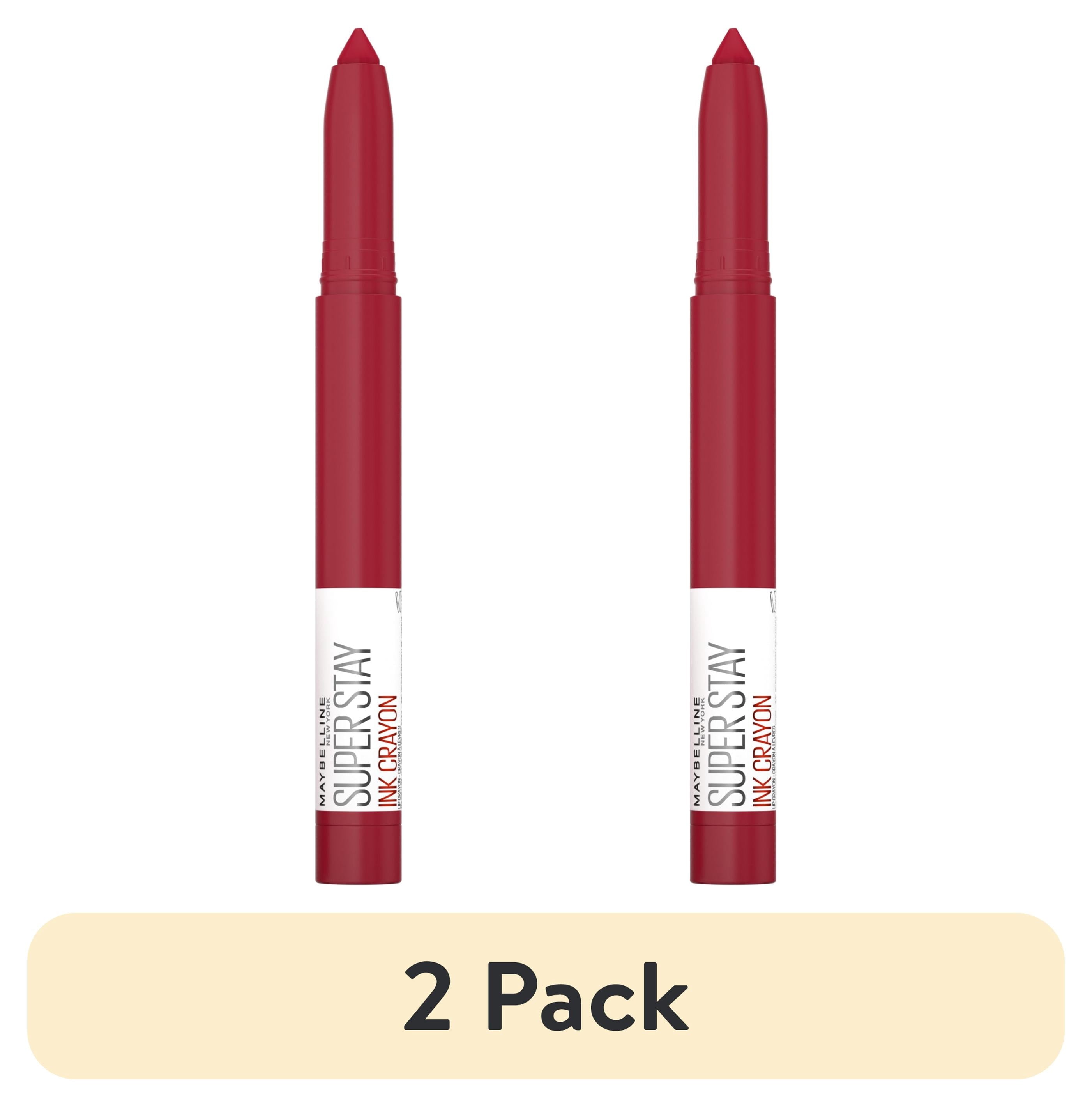 (2 pack) Maybelline Super Stay Ink Crayon Lipstick, Matte Longwear Lipstick, Check Yourself, 0.04 oz.