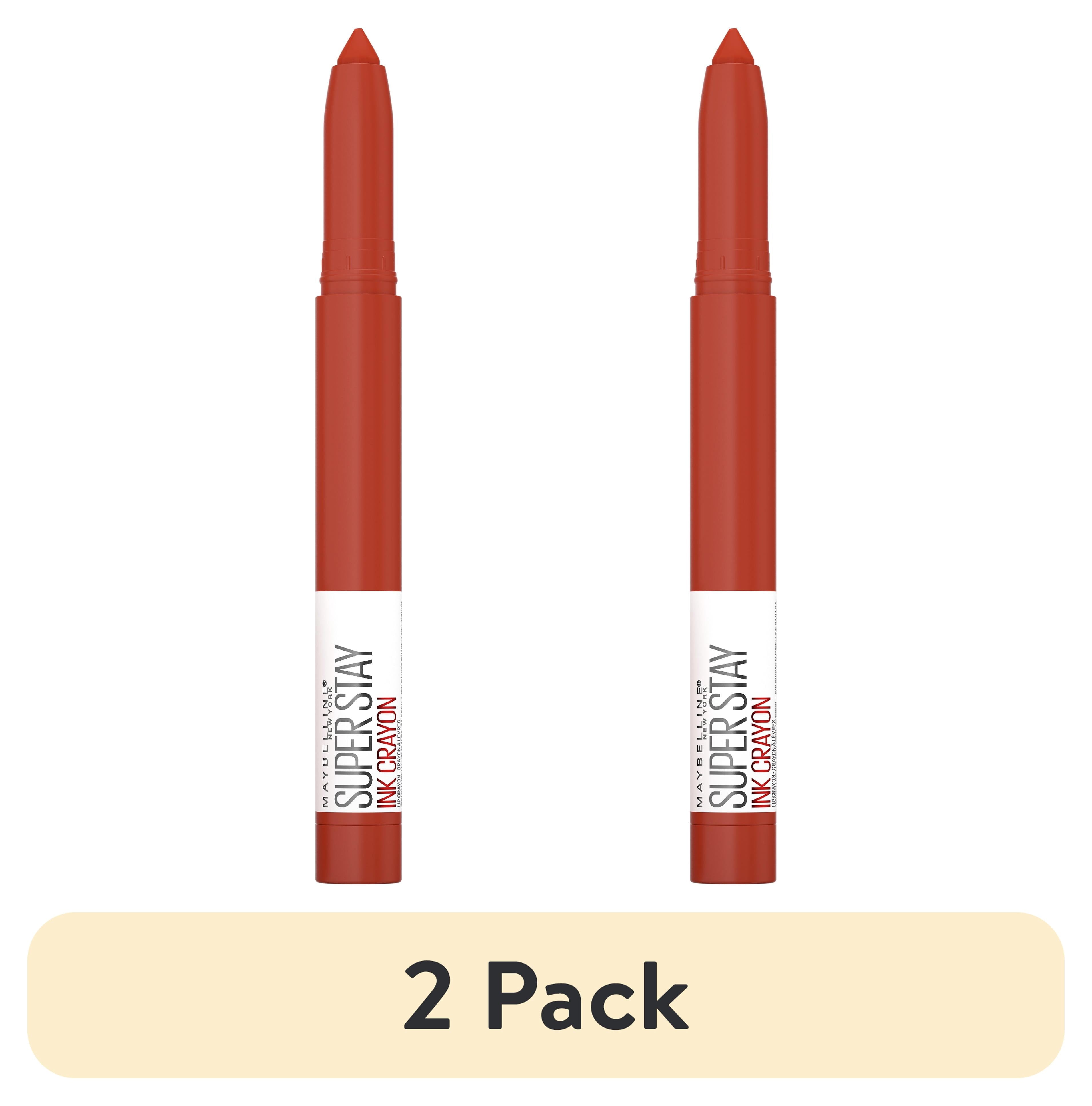 (2 pack) Maybelline SuperStay Ink Crayon Lipstick, Matte Longwear Lipstick Makeup, Rise to the Top, 0.04 oz