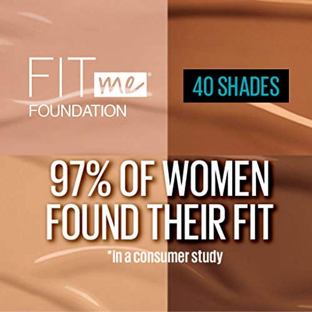 Maybelline Fit Me Matte + Poreless Normal to Oily Liquid Foundation with Clay, 110 Porcelain