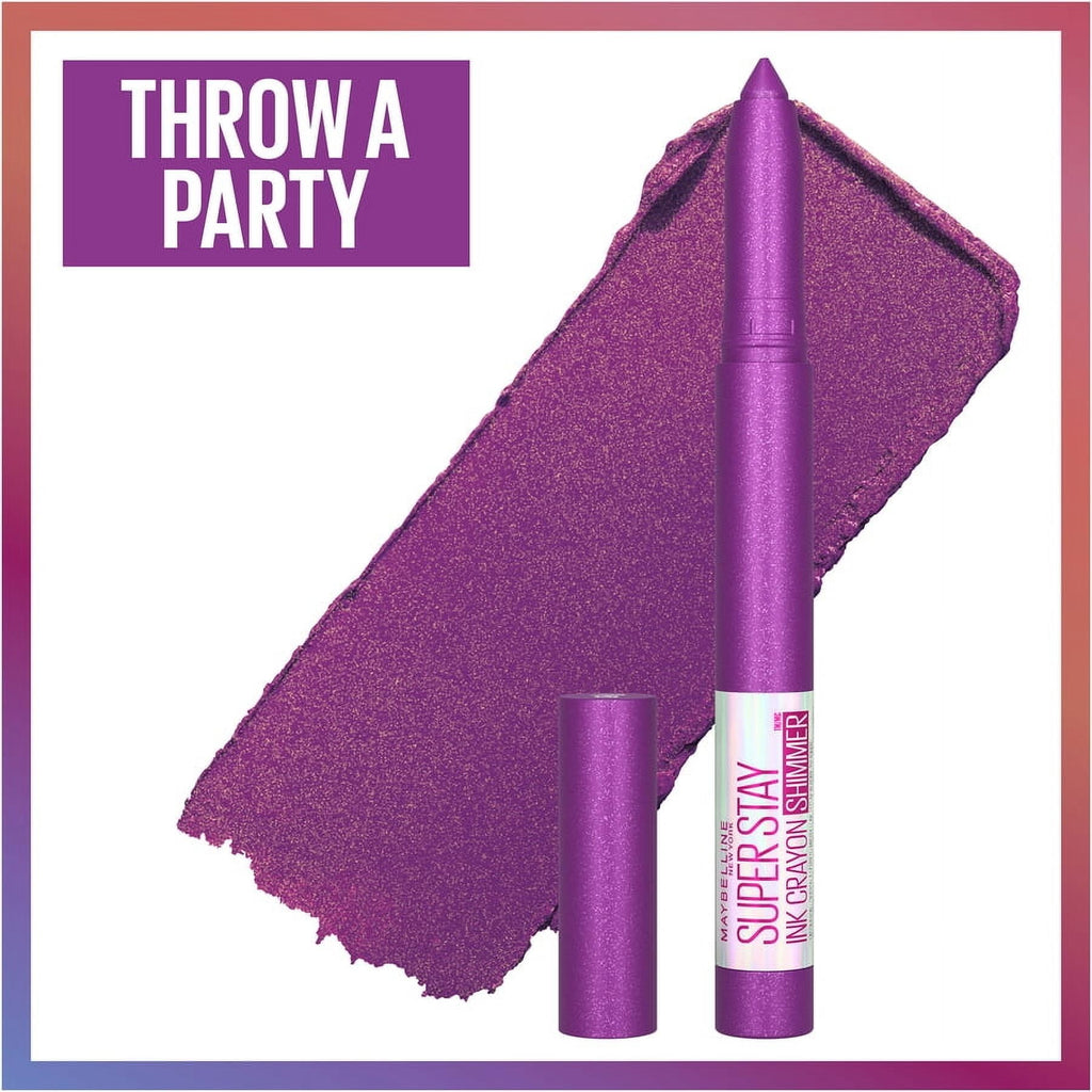 Maybelline Super Stay Ink Crayon Lipstick, Matte Longwear Lipstick, Throw a Party, 0.04 oz.