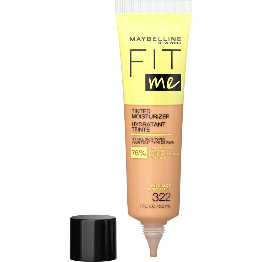 Maybelline Fit Me Tinted Moisturizer, Natural Coverage, Face Makeup, 322, 1 oz.