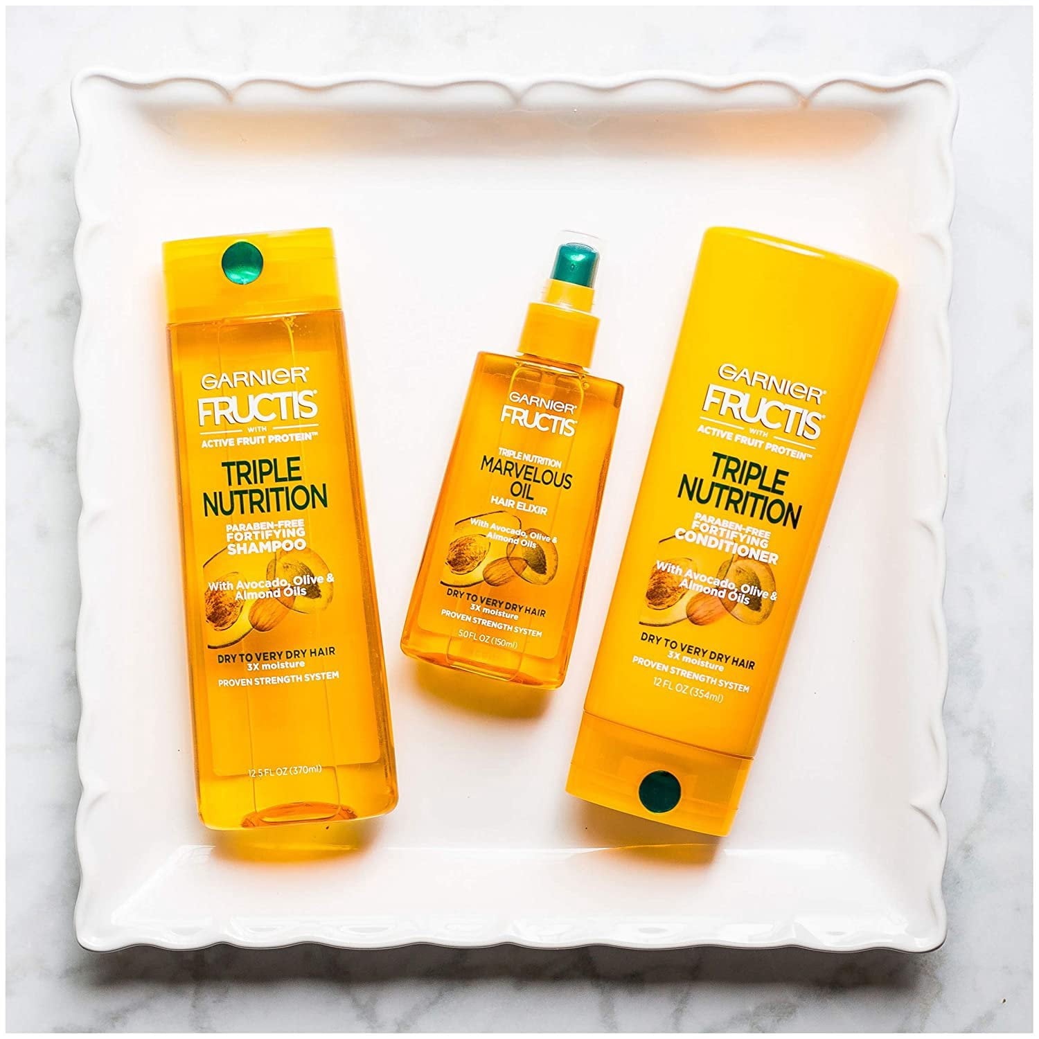 Garnier Fructis Conditioner Triple Nutrition w/ Olive & Almond Oils, 21oz