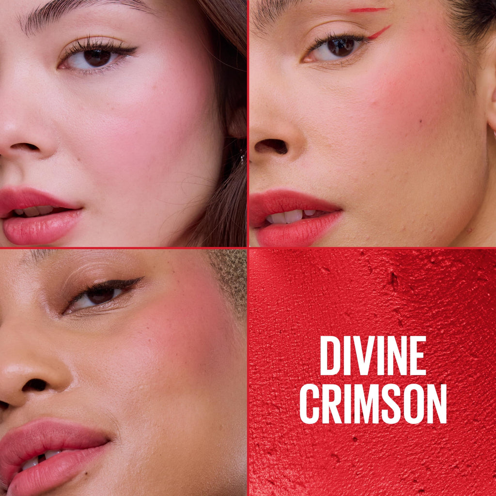 Maybelline Cloudtopia Whipped Matte Cheek and Lip Mousse Blush, Divine Crimson, 2.03 fl oz