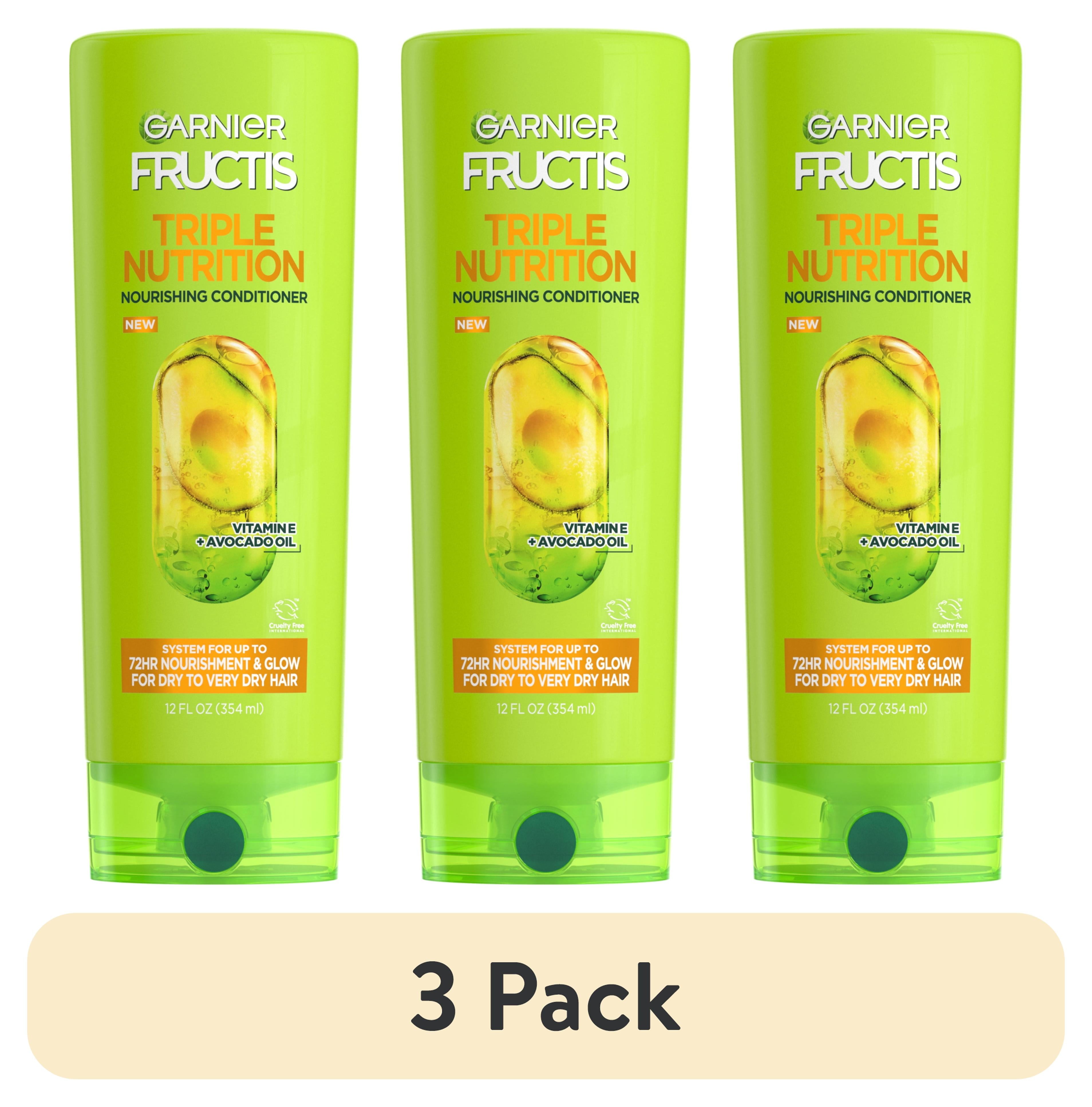(3 pack) Garnier Fructis Triple Nutrition Conditioner, Dry to Very Dry Hair, 12 fl oz