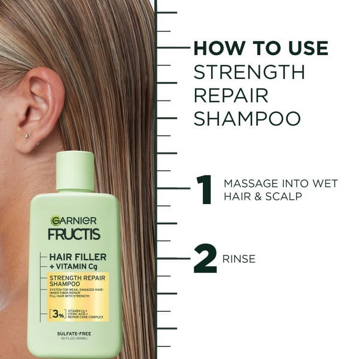 Garnier Fructis Hair Filler Vitamin Strength Repair Hair Regimen Set, 10.1 fl oz