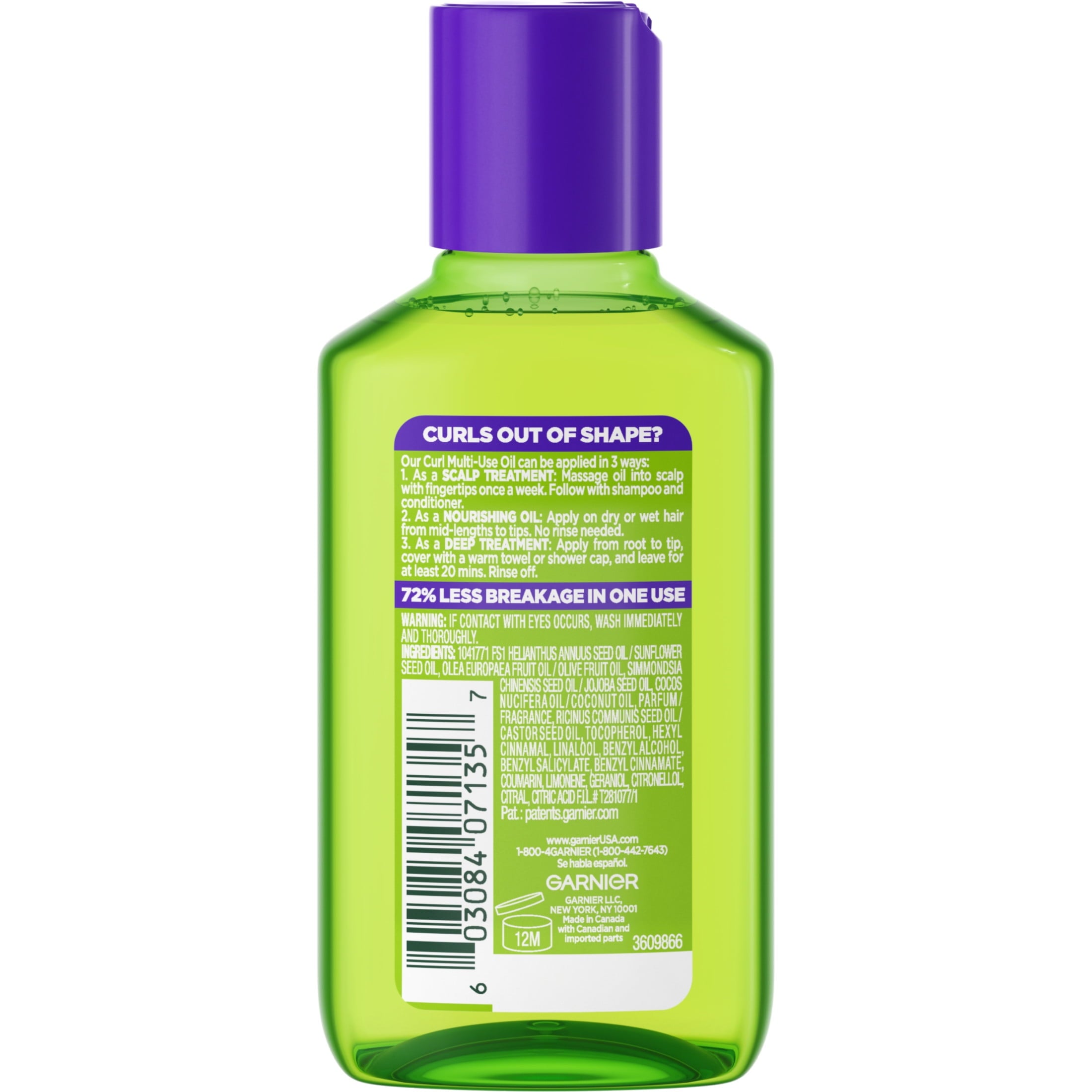 Garnier Fructis Vitamin E and Coconut Hair Oil, 3.8 fl oz