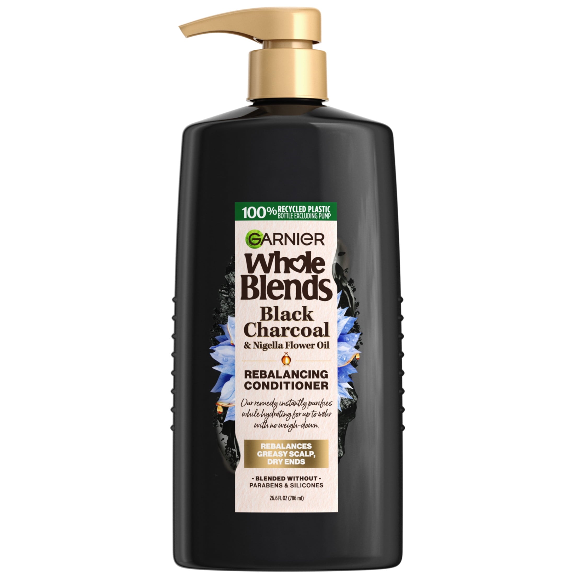 Garnier Whole Blends Black Charcoal and Nigella Flower Oil Conditioner, 26.6 fl oz
