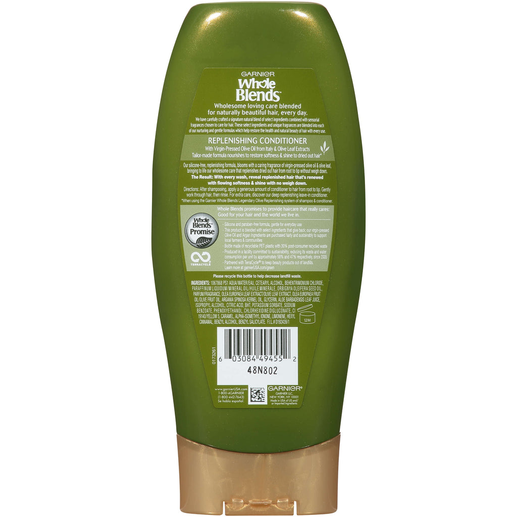 Garnier Whole Blends Replenishing Color Protection Shine Enhancing Daily Conditioner, 12.5 fl oz