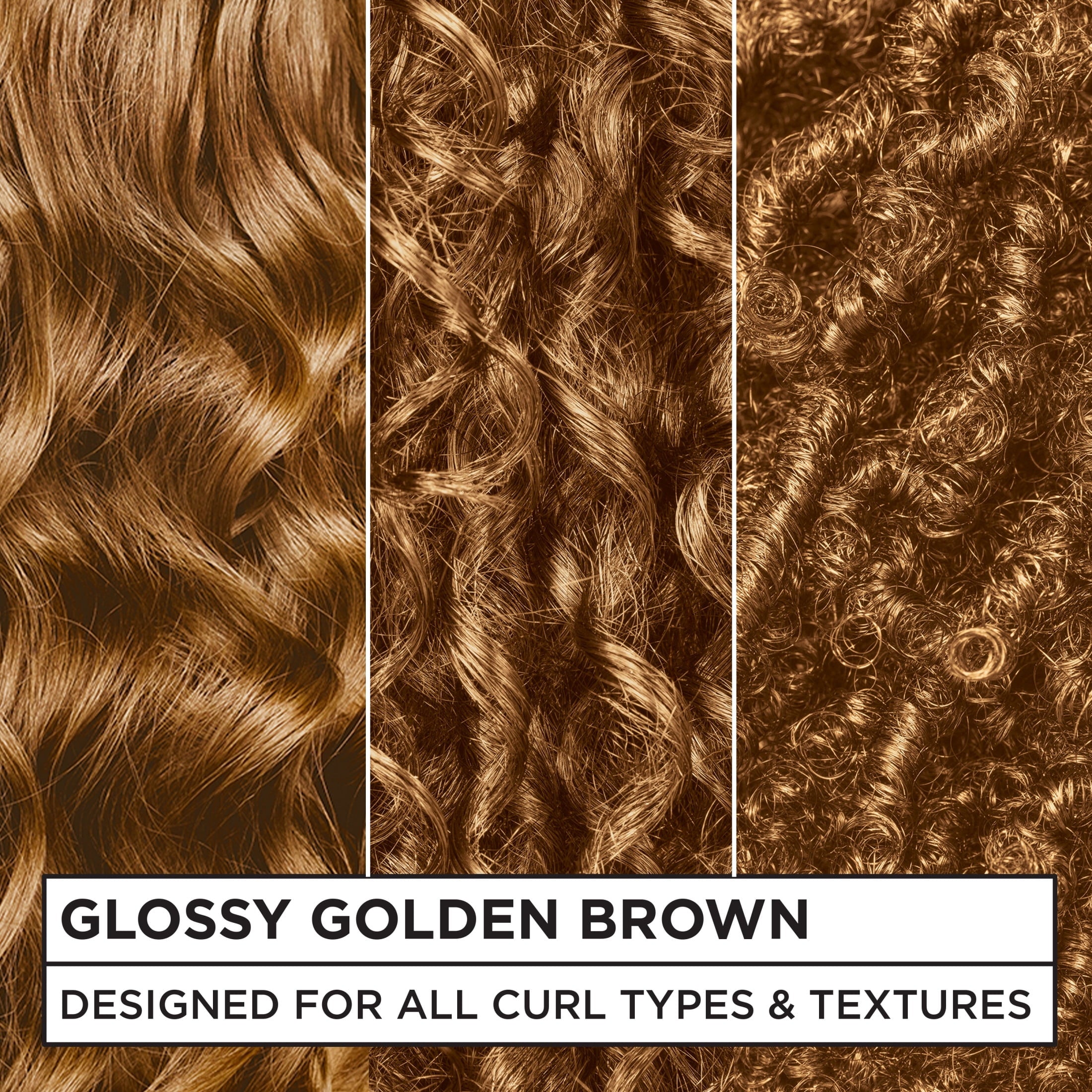 Garnier Nutrisse 0% Ammonia Glossy Curl Nourishing Permanent Hair Color Kit, CR6 Glossy Golden Brown, 1 Kit