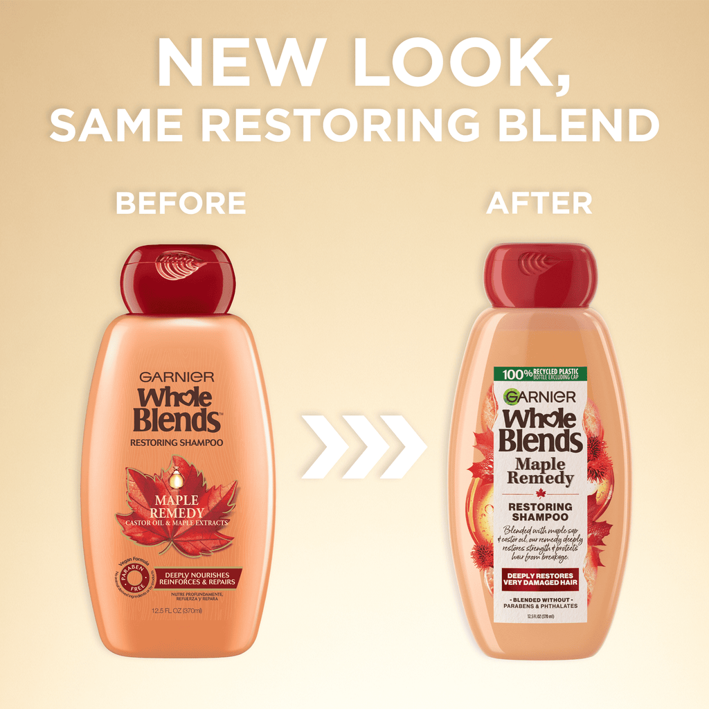 Garnier Whole Blends Restoring Repairing Conditioner Maple Remedy, All Hair Types, 12.5 fl. oz.