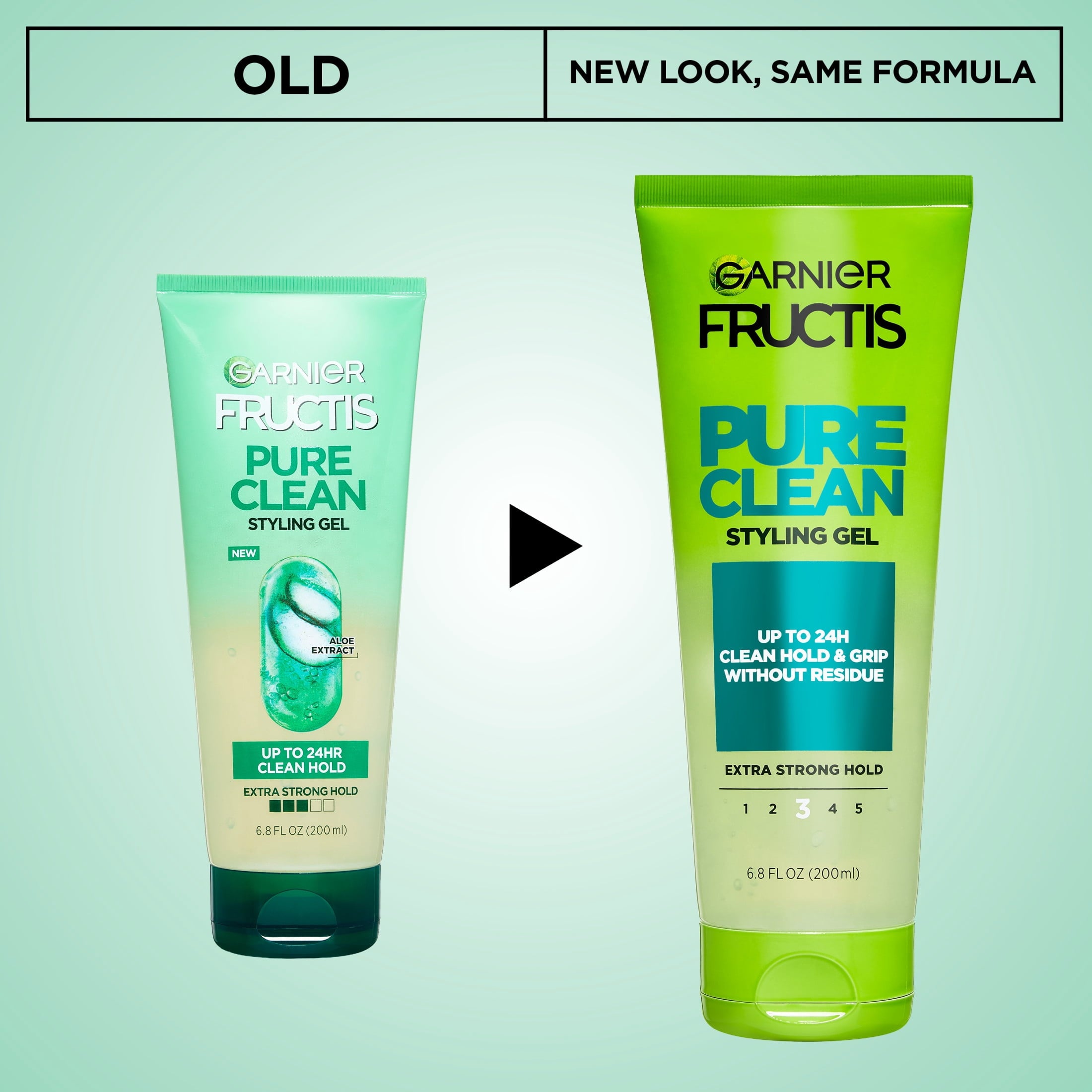 (6 pack) Garnier Fructis Style Pure Clean Styling Hair Gel, 6.8 fl. oz.
