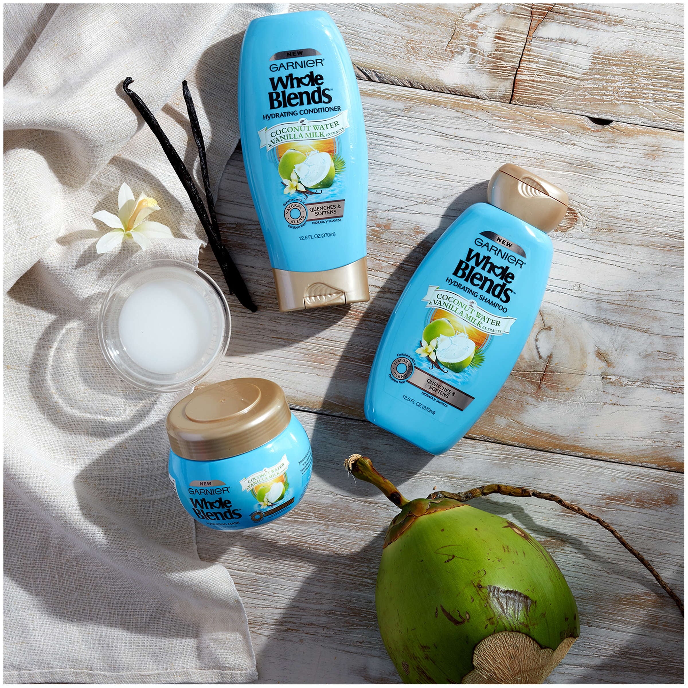 Garnier Whole Blends Conditioner with Coconut Water & Vanilla Milk Extracts 12.5 FL OZ