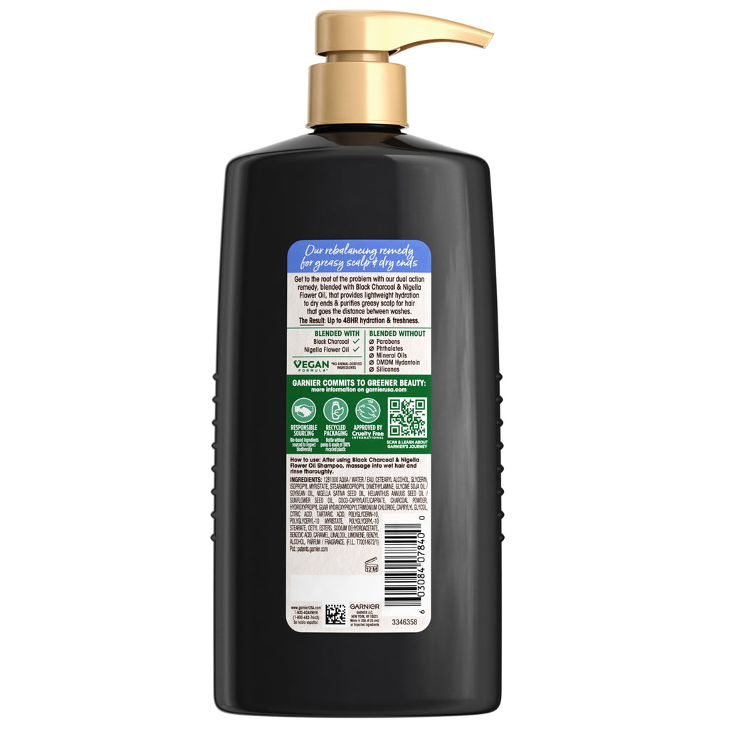 Garnier Whole Blends Black Charcoal and Nigella Flower Oil Conditioner, 26.6 fl oz