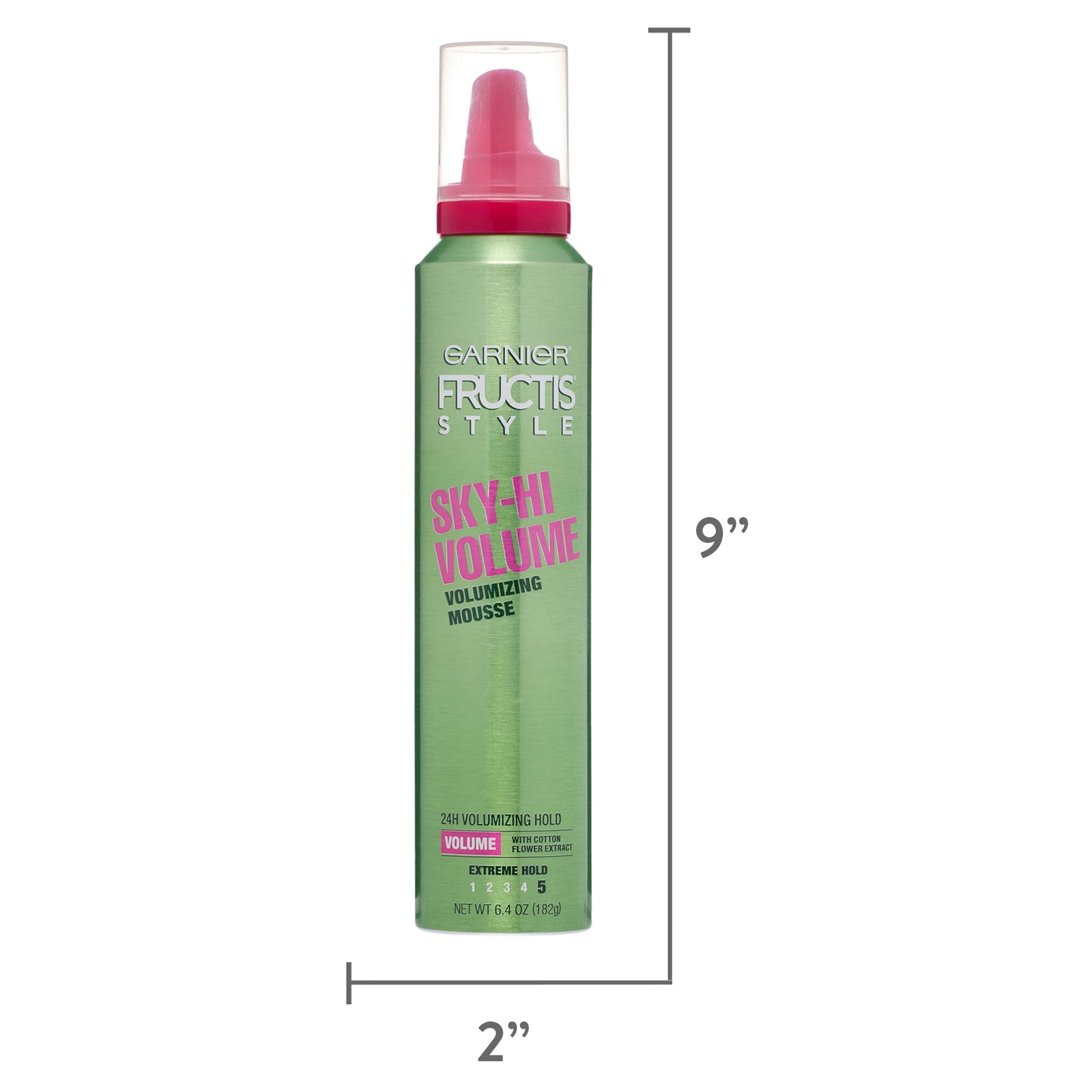 Garnier Fructis 24H Volumizing Hold Hair Styling Mousse, 6.4 fl oz