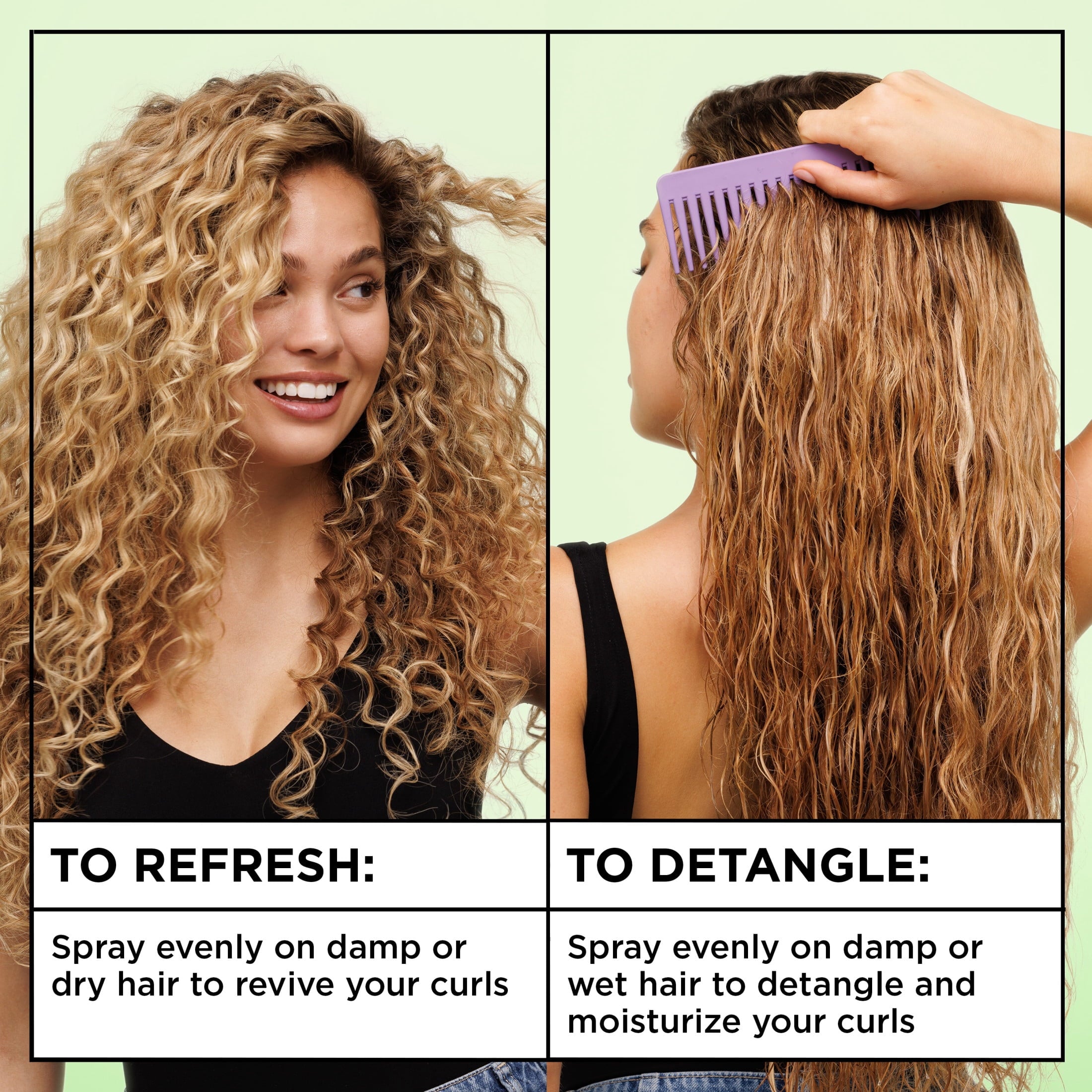 (2 pack) Garnier Fructis Curl Knot Melter Detangling Hair Spray, 8.5 fl oz