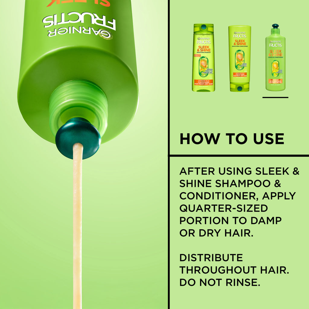 (2 pack) Garnier Fructis Sleek Leave-In Hair Conditioner XL, 16.9 fl oz