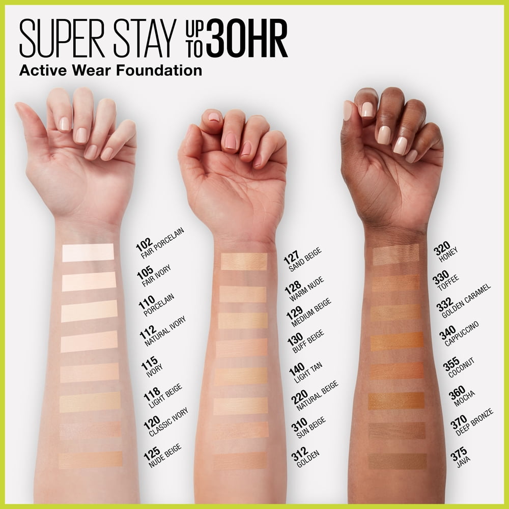 Maybelline Super Stay Longwear Liquid Foundation, Up to 30HR Wear, Truffle, 1 fl. oz.