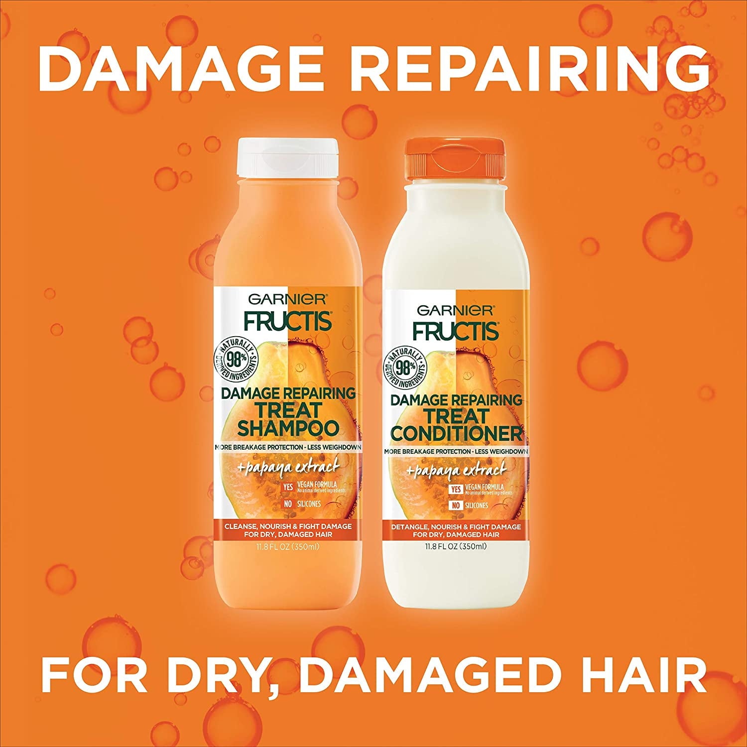 Garnier Fructis Damage Repairing Treat Conditioner with Papaya Extract, 11.8 fl oz