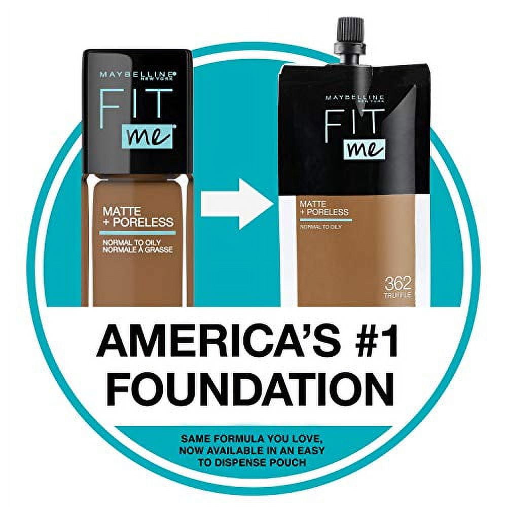 Maybelline Fit Me Matte + Poreless Normal to Oily Liquid Foundation with Clay, 110 Porcelain