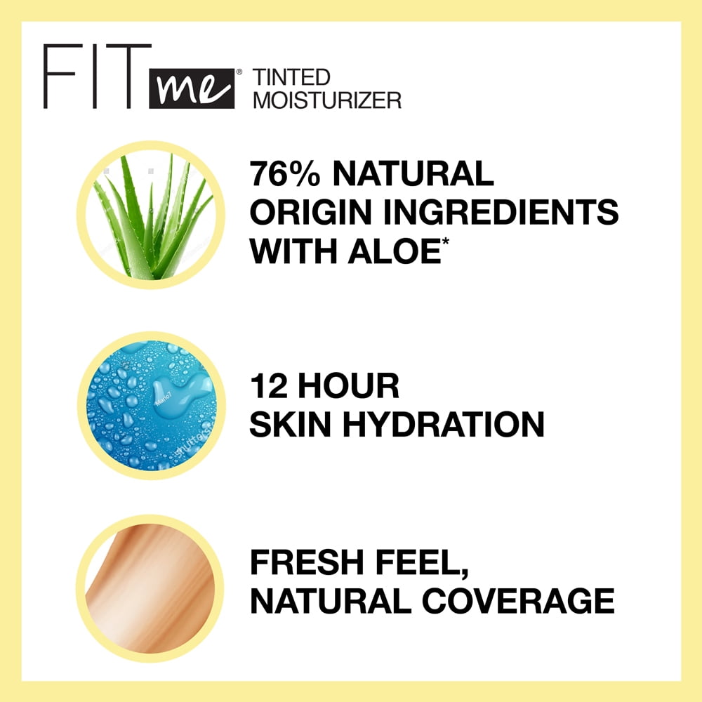 Maybelline Fit Me Tinted Moisturizer, Natural Coverage, Face Makeup, 330, 1 fl. oz.