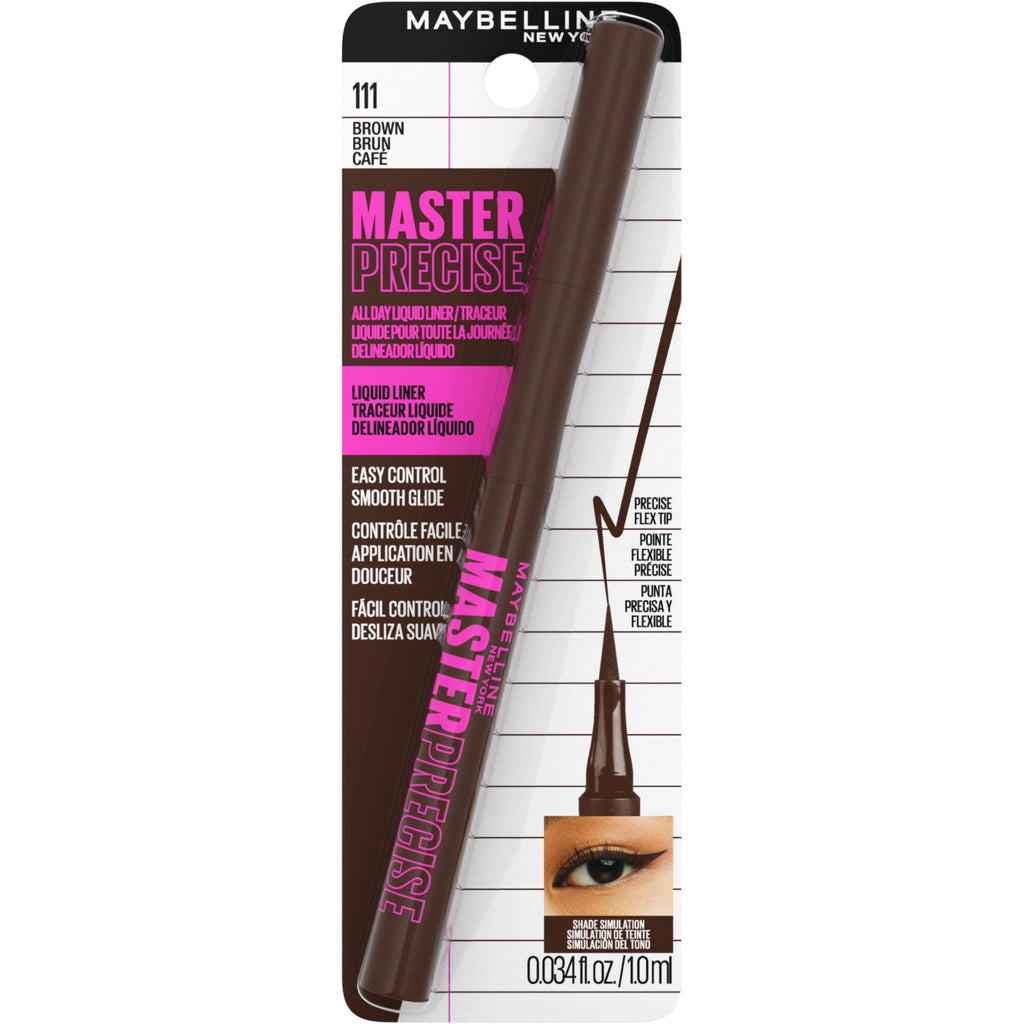 Maybelline EyeStudio Master Precise All Day Liquid Eyeliner, Forest Brown
