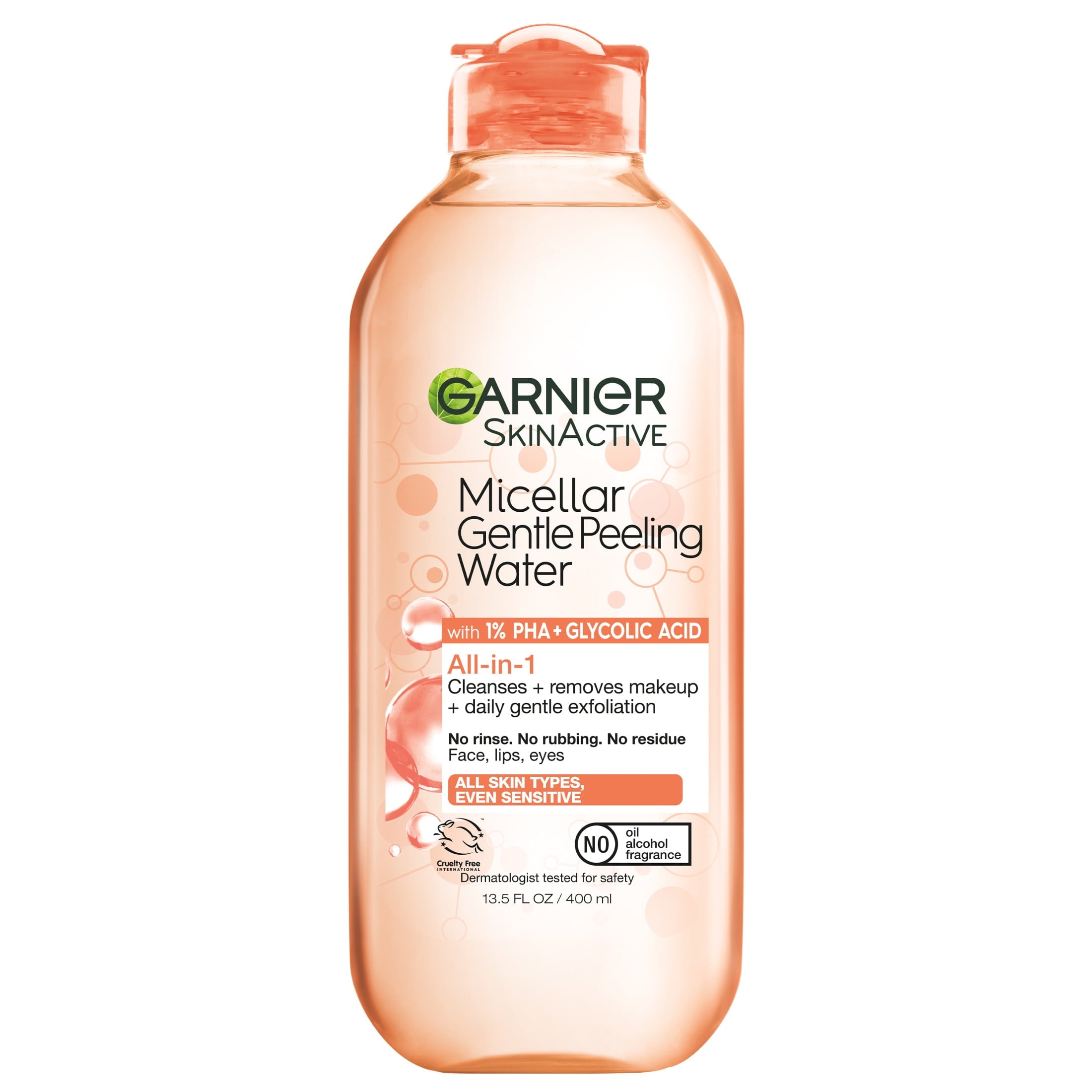 (3 pack) Garnier SkinActive Micellar Gentle Peeling Water All in 1 Makeup Remover, Face Cleanser, 13.5 fl oz
