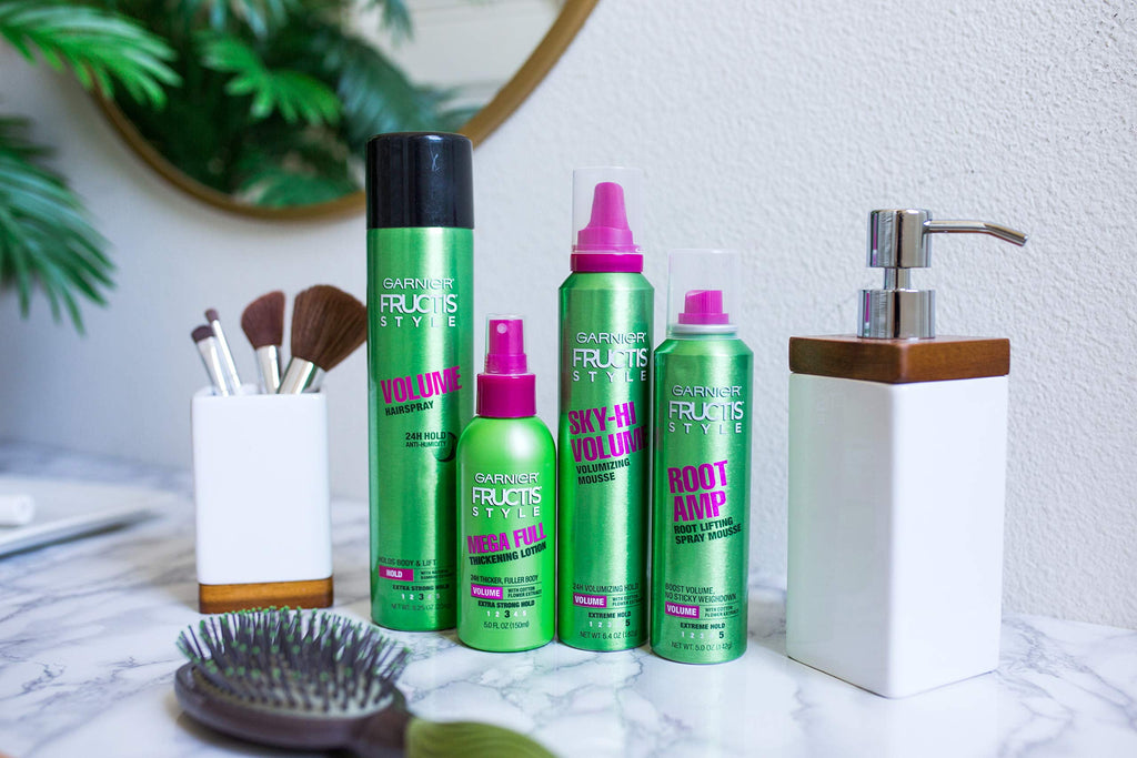 Garnier Fructis 24H Volumizing Hold Hair Styling Mousse, 6.4 fl oz