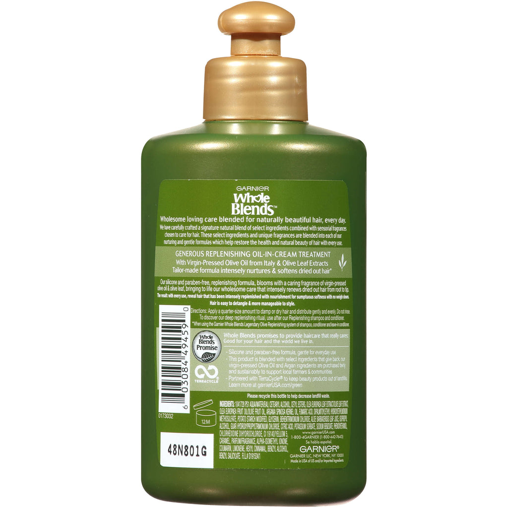 Garnier Whole Blends Leave-In Conditioner Legendary Olive, For Dry Hair, 10.2 fl. oz.