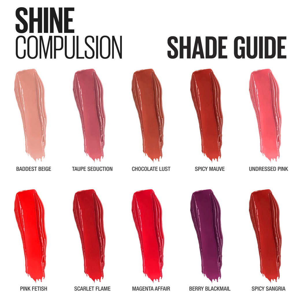Maybelline Color Sensational Shine Compulsion Lipstick Makeup, Undressed Pink