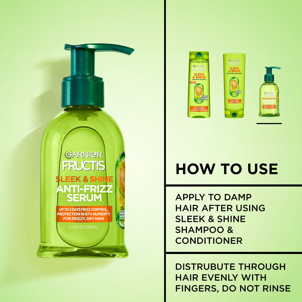 Garnier Fructis Sleek & Shine Anti-Frizz Hair Serum 5.1 fl oz, 2 Pack