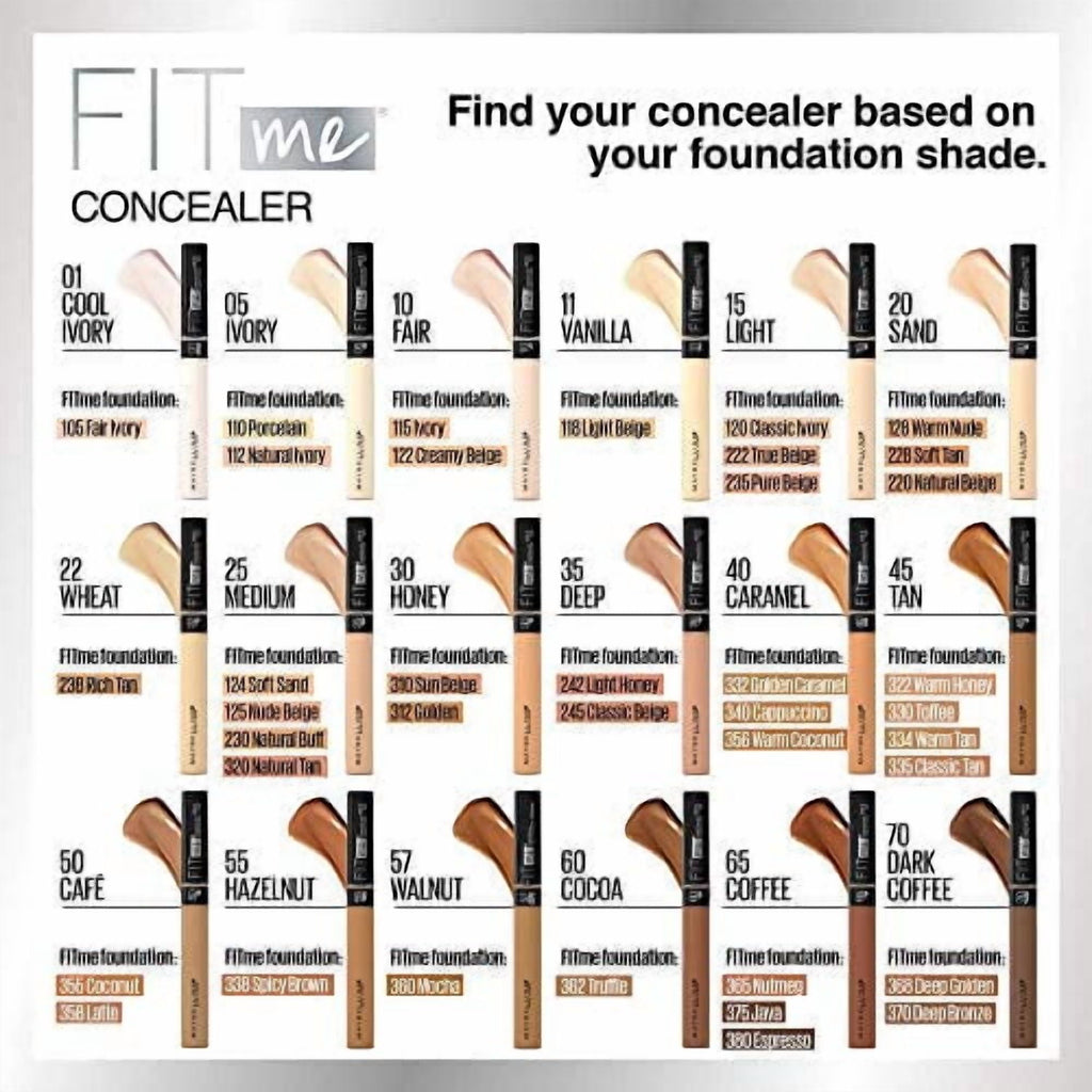 Maybelline Fit Me Matte + Poreless Normal to Oily Liquid Foundation with Clay, 110 Porcelain